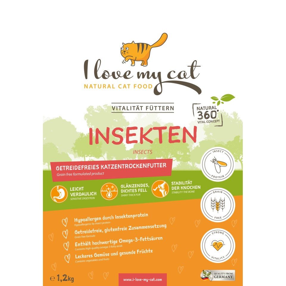 Bellfor I love my cat Futterset mit Insektenfutter für ernährungssensible Katz, für: Katzen