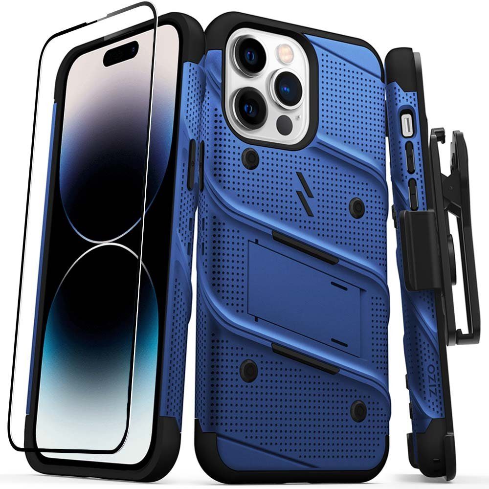 FITSU Handyhülle Hülle für iPhone 14 Pro Max Outdoor Case Handyhülle 6,7  Zoll, Hülle für iPhone 14 Pro Max inkl. Schutzglas mit Gürtelclip Case