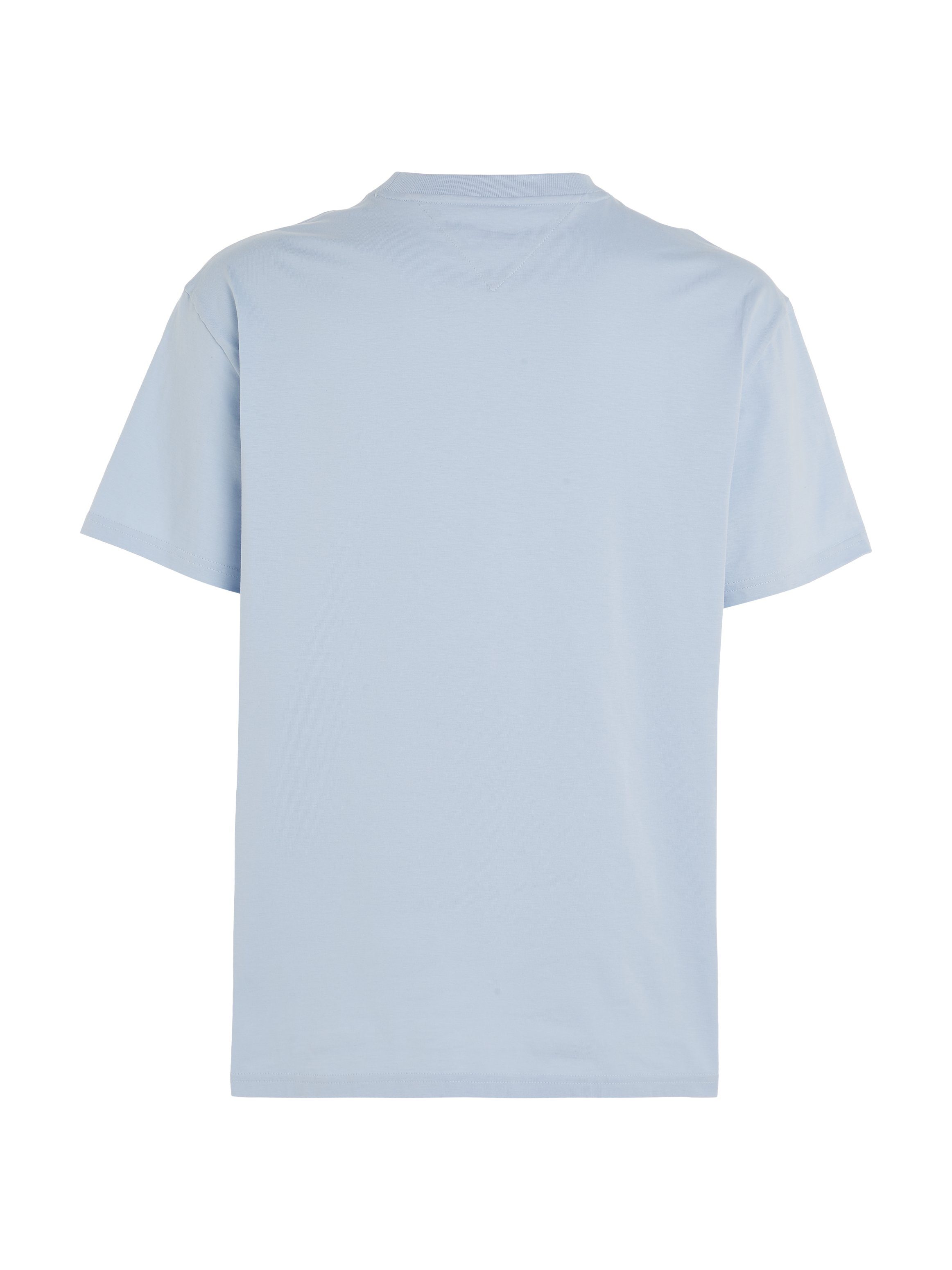 Tommy Jeans T-Shirt TJM JERSEY NECK breezy CLASSIC Logostickerei C mit blue