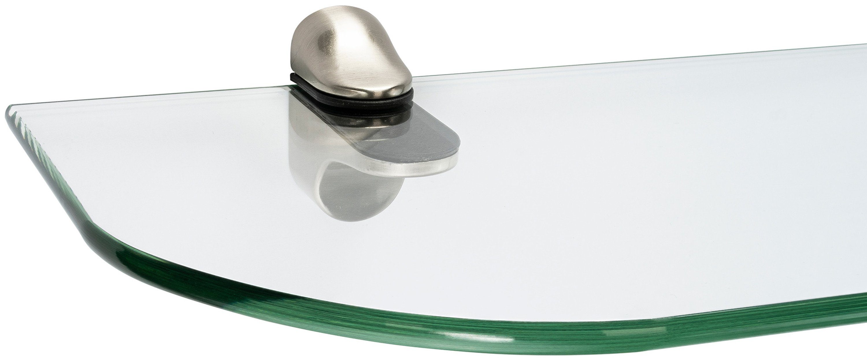 ib style Wandregal Glasregal 6mm klar 40 x 15 cm + Clip ILO, Glasboden aus ESG-Sicherheitsglas - Wandregal