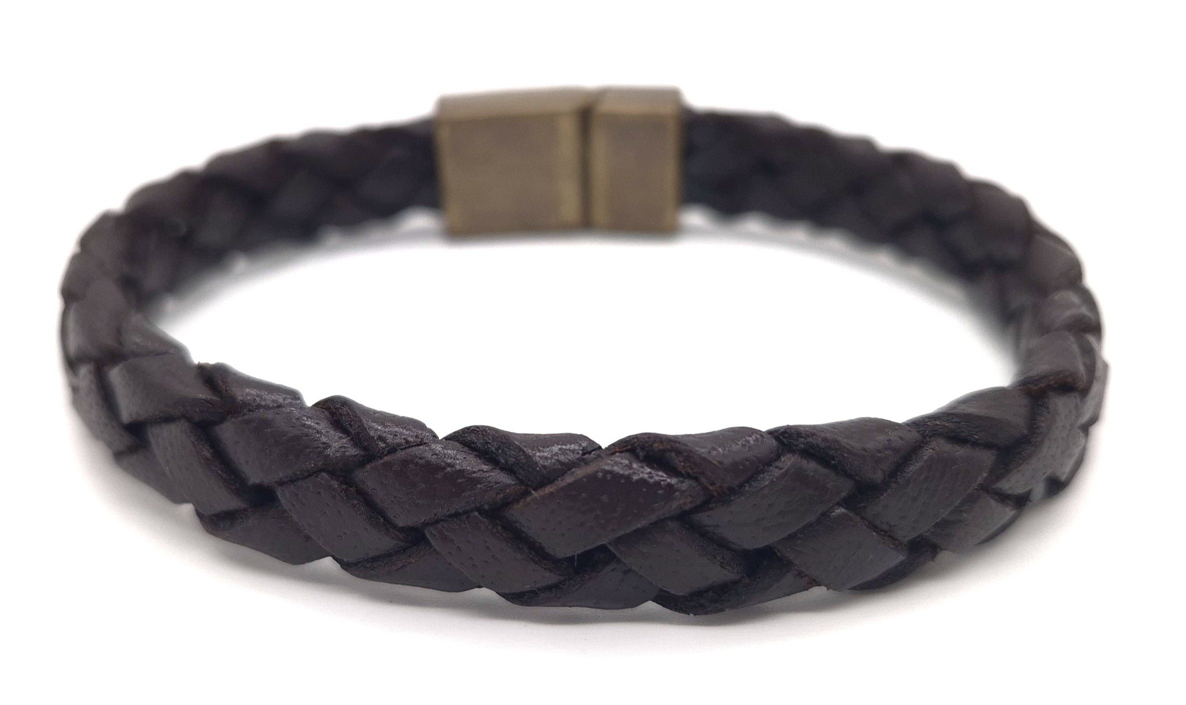 NAHLE Lederarmband Leder Armband aus Echtleder Braun Armschmuck (inklusive Schmuckbox), aus Echtleder