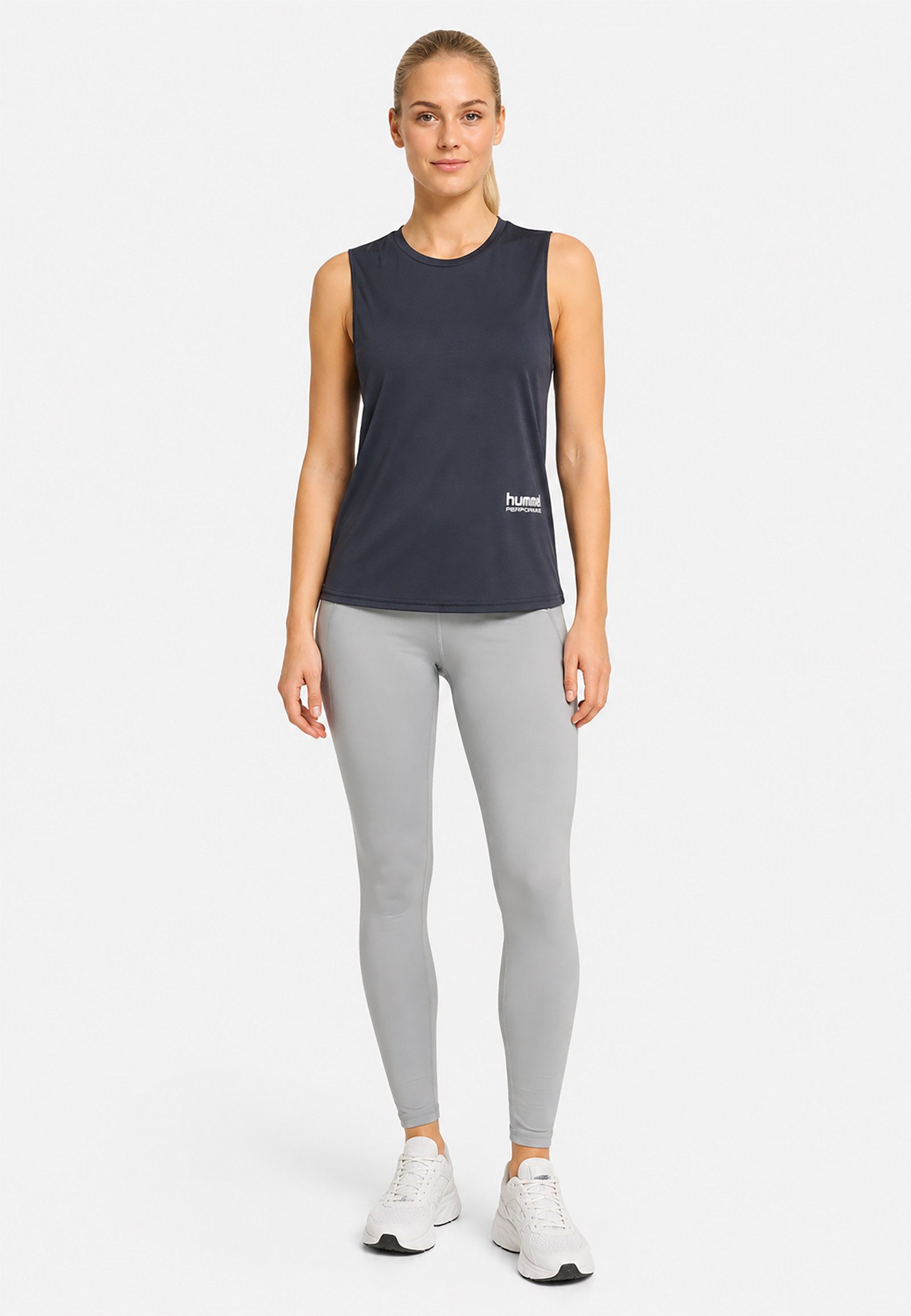 hummel Shirttop Ärmellos Rundhals Unifarben Workout 2er-Set Regular Fit für Damen (2-tlg) hmlPULSE WORKOUT W TANKTOP