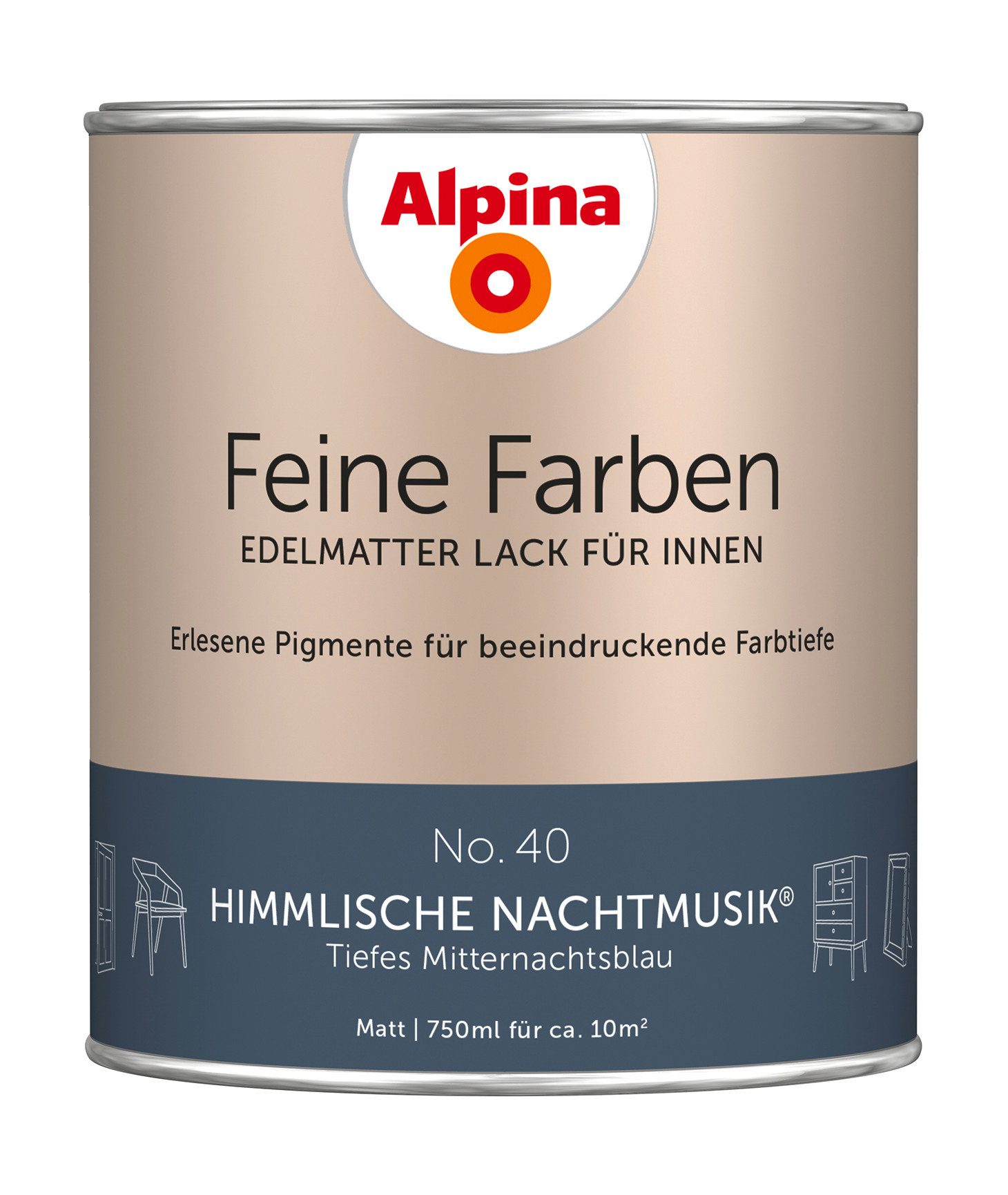 Alpina Lack Alpina Feine Farben Lack edelmatt 750ml - Farbfamilie Blau