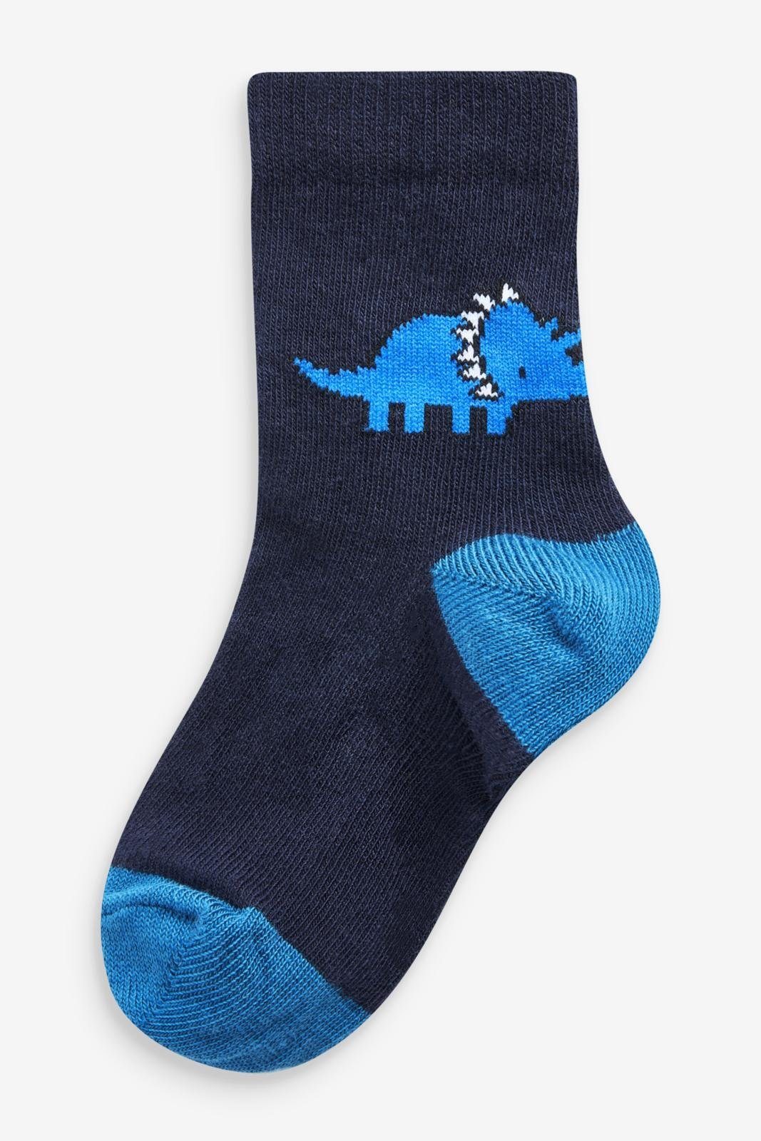 7er-Pack Dino (1-Paar) Kurzsocken Next hohem mit Socken Baumwollanteil, Blue