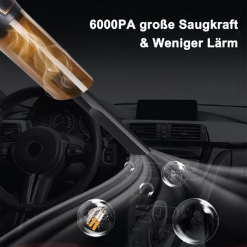 Kpaloft Akku-Handstaubsauger 6000Pa Kabelloser Autostaubsauger, Tragbarer Handsauger, 1500mAh Staubsauger, Nass & Trocken, für Tierhaare, Auto, Haus