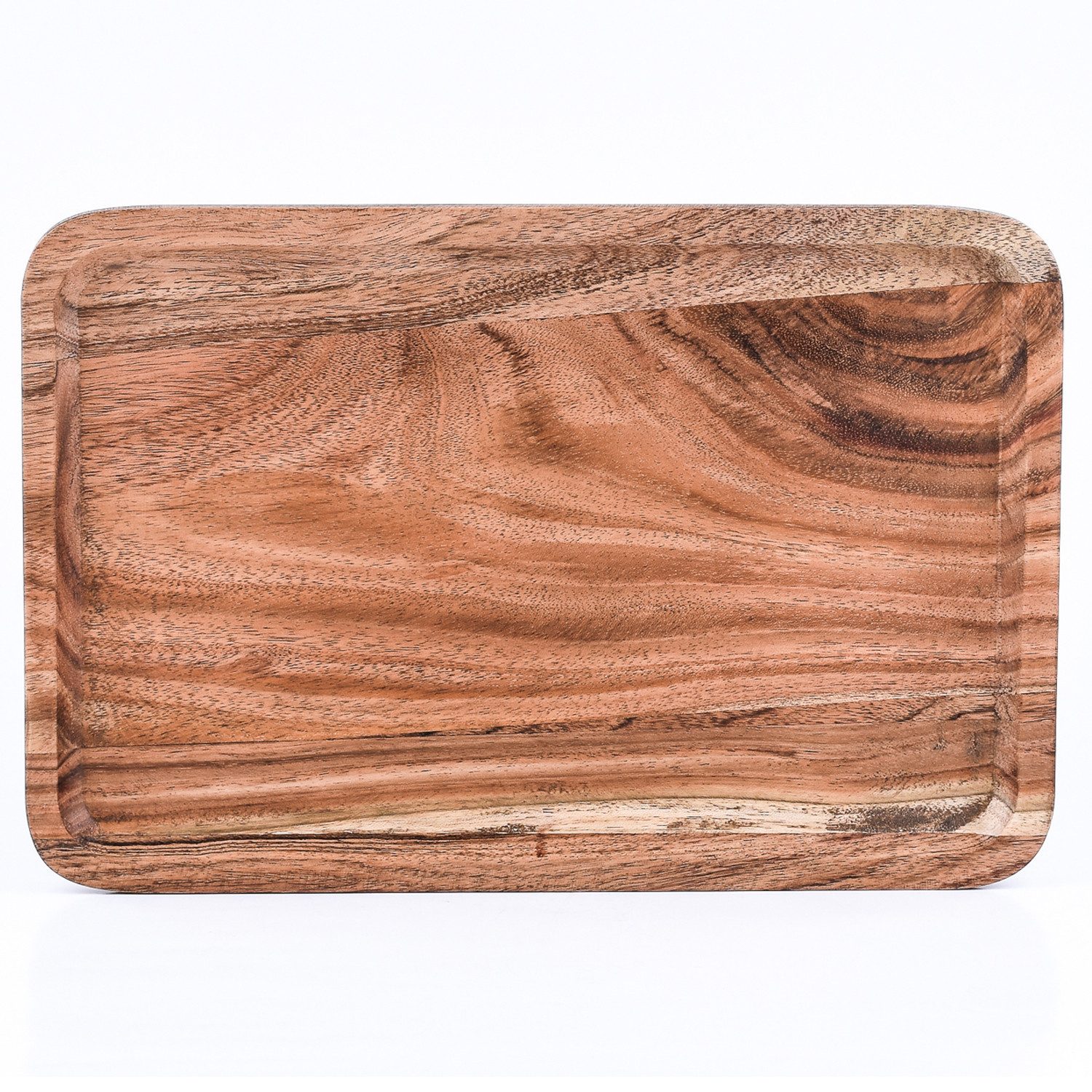Marrakesch Orient & Mediterran Interior Dekotablett Tablett Anea im Skandi-Design aus Massivholz gefertigt, in Braun 30 cm (1 St), Handarbeit