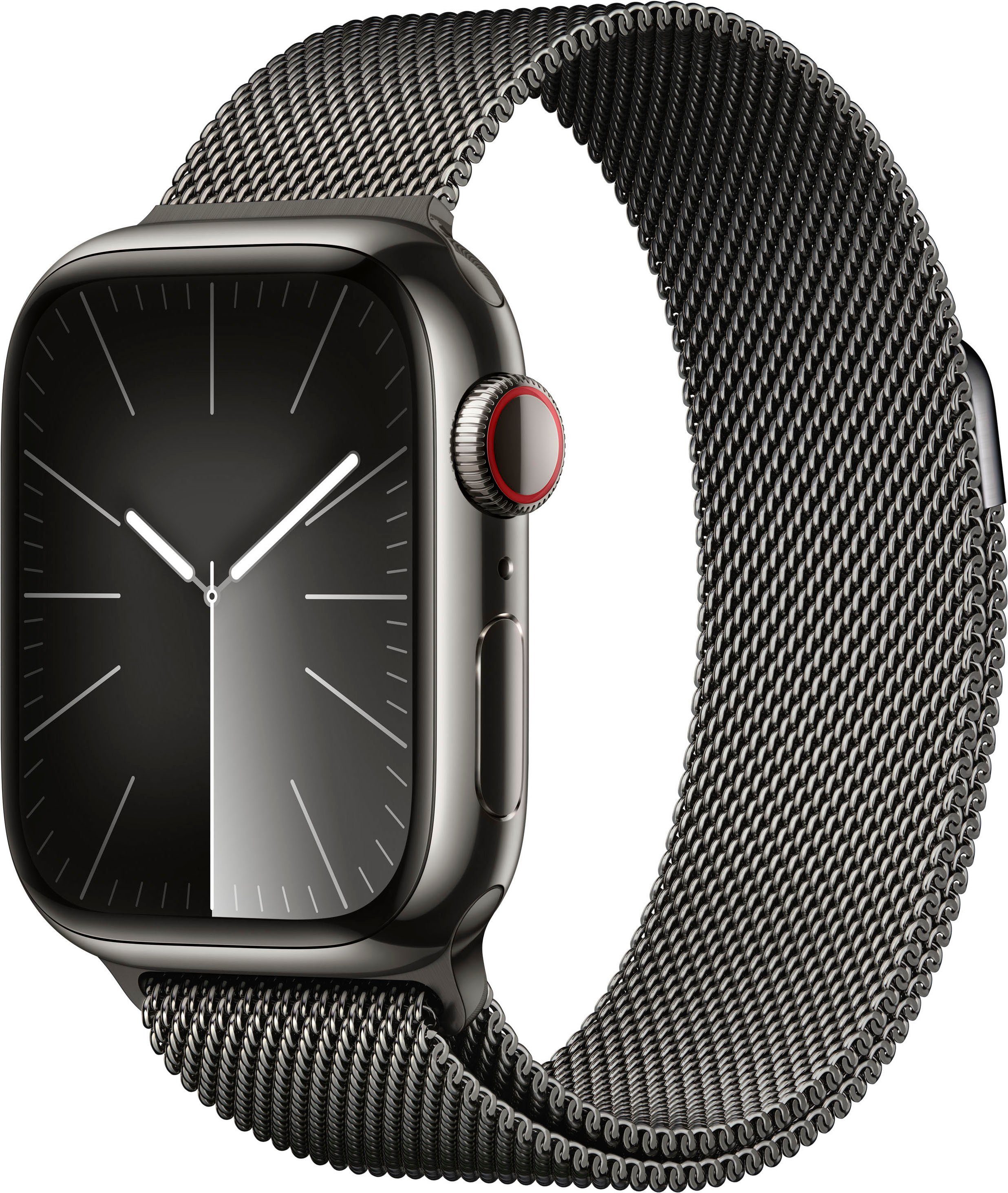 Smartwatch Apple | Series 9 41mm Edelstahl Milanese Zoll, Loop GPS Graphite (4,1 10), Cellular cm/1,61 Graphite Watch + Watch OS