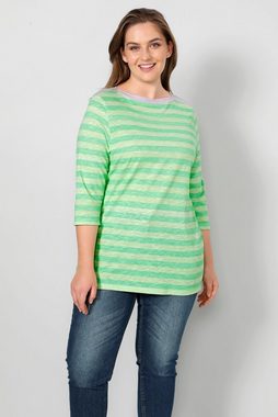 Janet & Joyce Rundhalsshirt T-Shirt Classic Fit Ringeljersey U-Boot-Ausschnitt