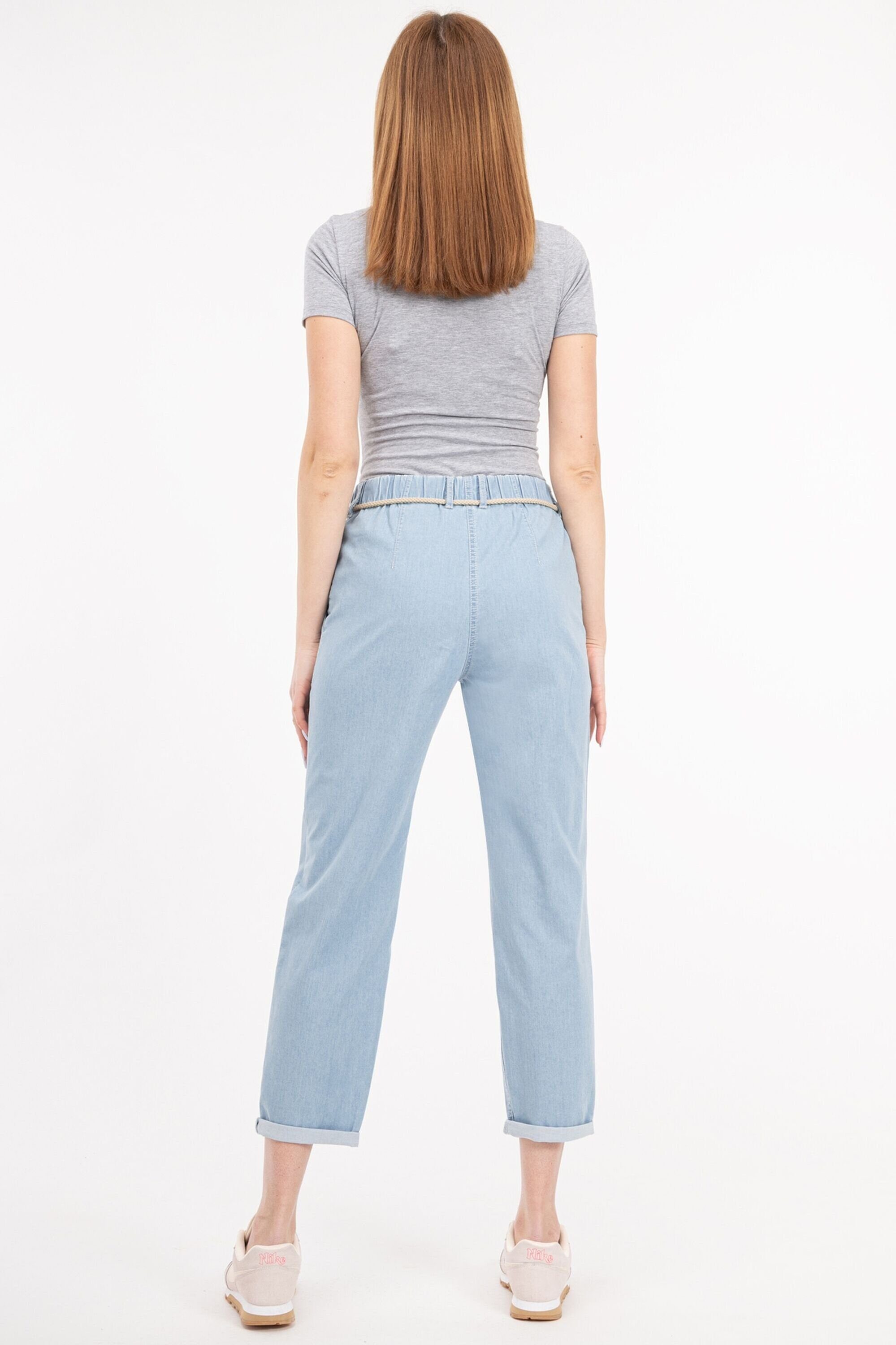 BELINA SUN BLEACHED Gürtel Relax-fit-Jeans Recover Pants