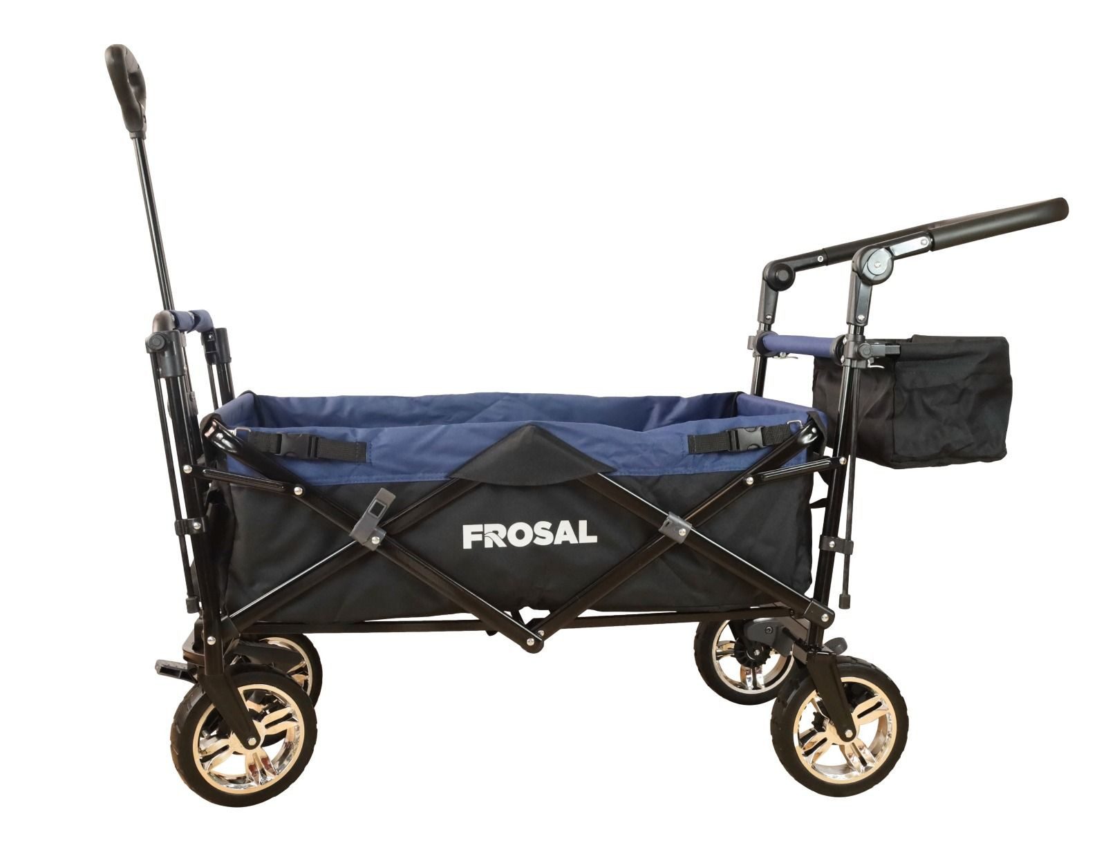 Frosal Bollerwagen Lars faltbar mit Dach, klappbar blau schwarz