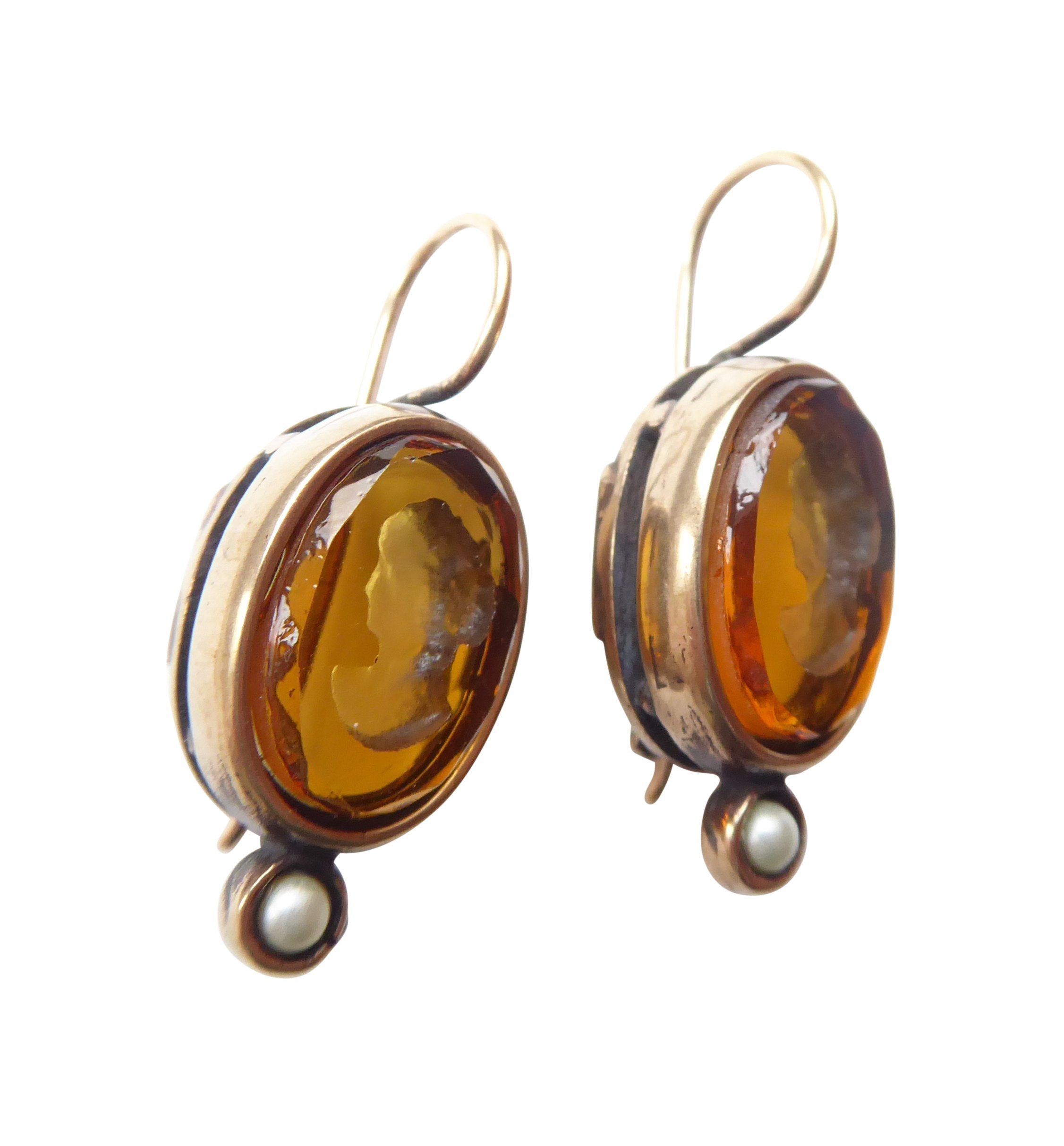 Mugello Paar Ohrhänger Luisa citrin modisch elegant, Handarbeit Designer EX günstig online kaufen