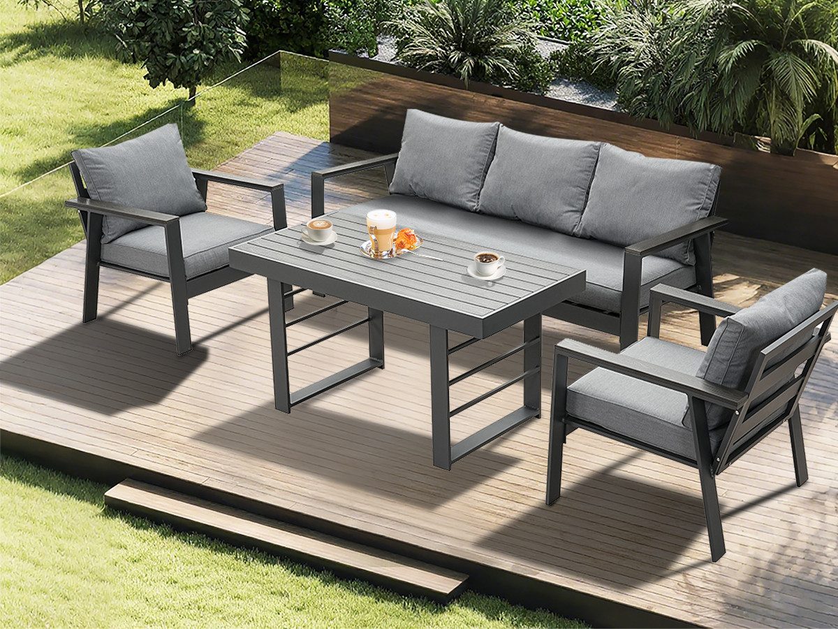 MeXo Gartenlounge-Set Gartenmöbel Set Aluminium Loungeset günstig online kaufen