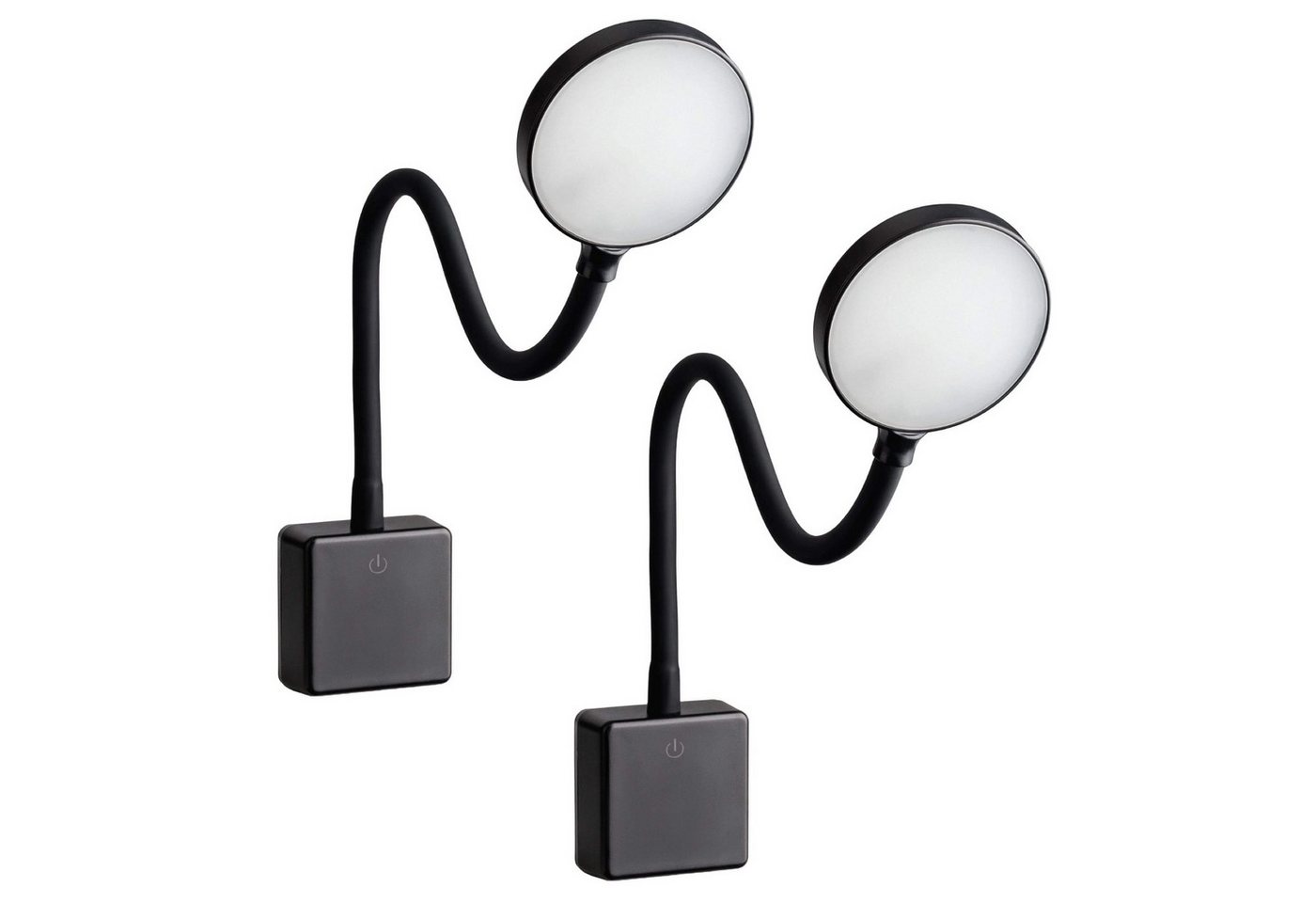 SEBSON LED Steckdosenleuchte 2x LED Steckdosenlampe dimmbar und flexibel - 4W 290lm neutralweiß, LED fest integriert, neutralweiß