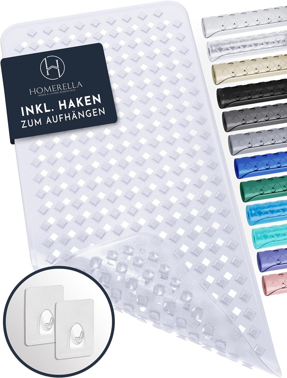 Homerella Badematte rutschfest Hautsensitiv 88x39cm, INKL. AUFHÄNGUNG, Anti günstig online kaufen