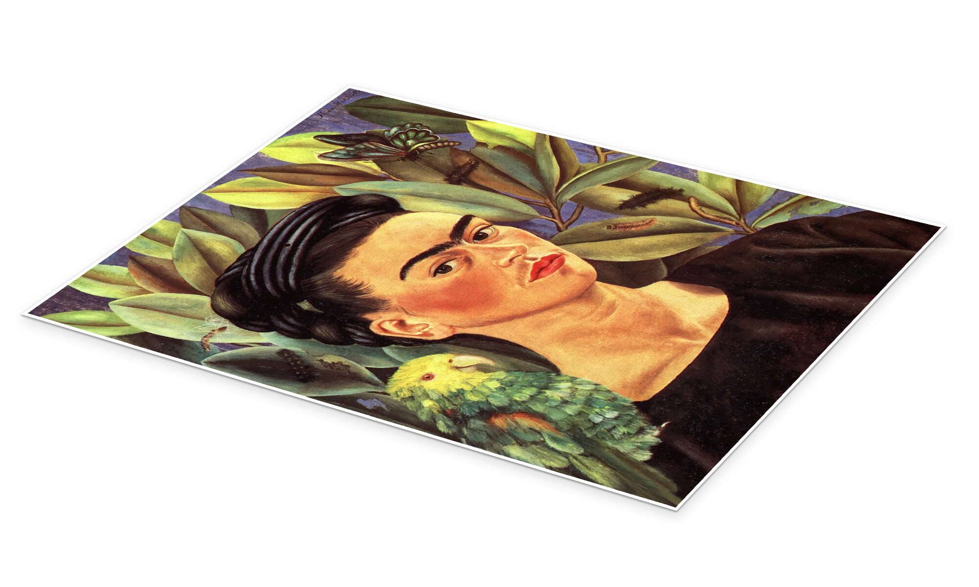 Posterlounge Wandbild Selbstporträt mit Bonito, 1941, Frida Kahlo, erhältlich als Poster, Leinwandbild, Wandsticker oder Acrylglasbild