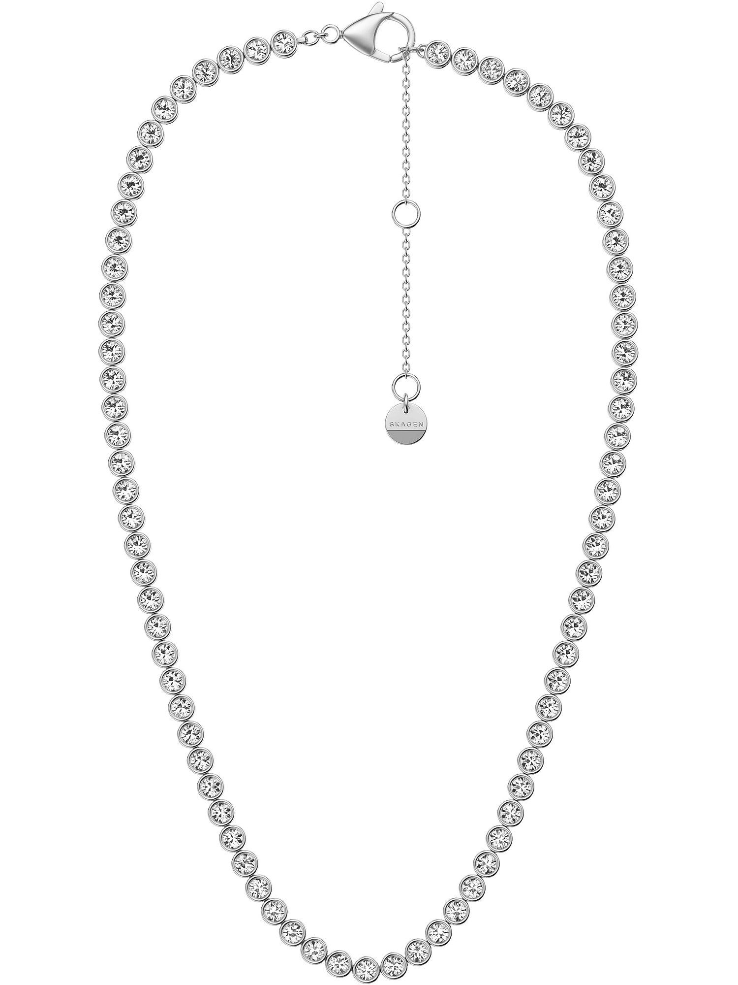 SKAGEN Edelstahlkette Skagen Damen-Kette Metall Glasstein