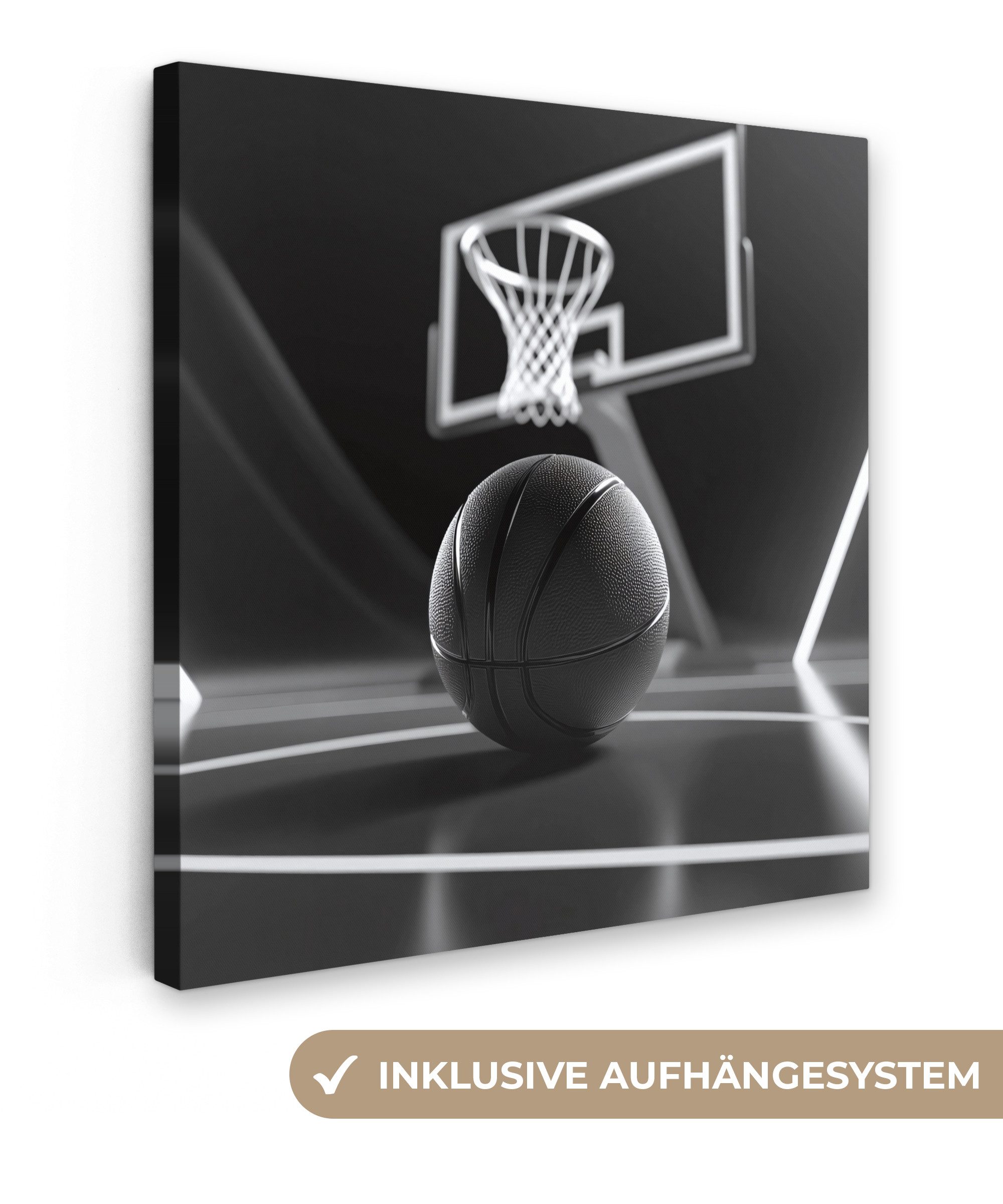 OneMillionCanvasses® Leinwandbild Basketball - Basketballplatz - günstig online kaufen
