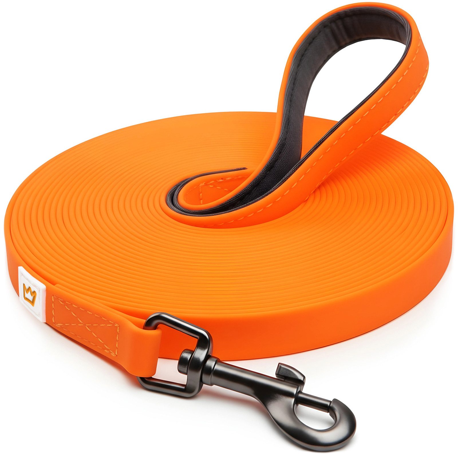 Rudelkönig Schleppleine PVC Schleppleine für Hunde mit Griffpolsterung, Robuste Hundeleine, PVC (1-tlg), Wetterfeste Schleppleine mit Handschlaufe, Verschiedene Längen
