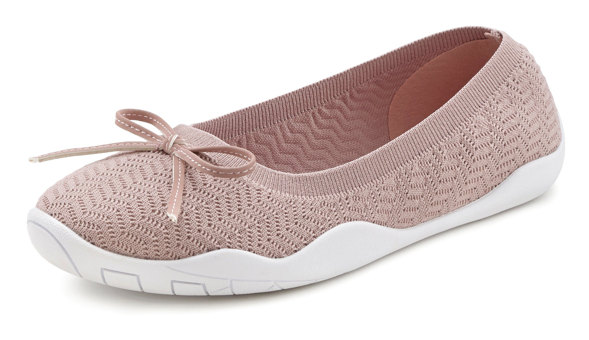 Sohle, Halbschuh mit VEGAN & rosé Slipper, LASCANA flexibler Ballerinas flacher Sneaker superleicht,