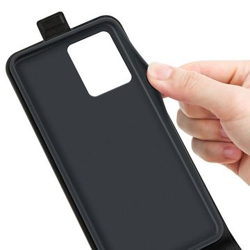 Wigento Handyhülle Für Motorola Moto G14 Fliptasche Schwarz Hülle Cover Tasche Etuis Case