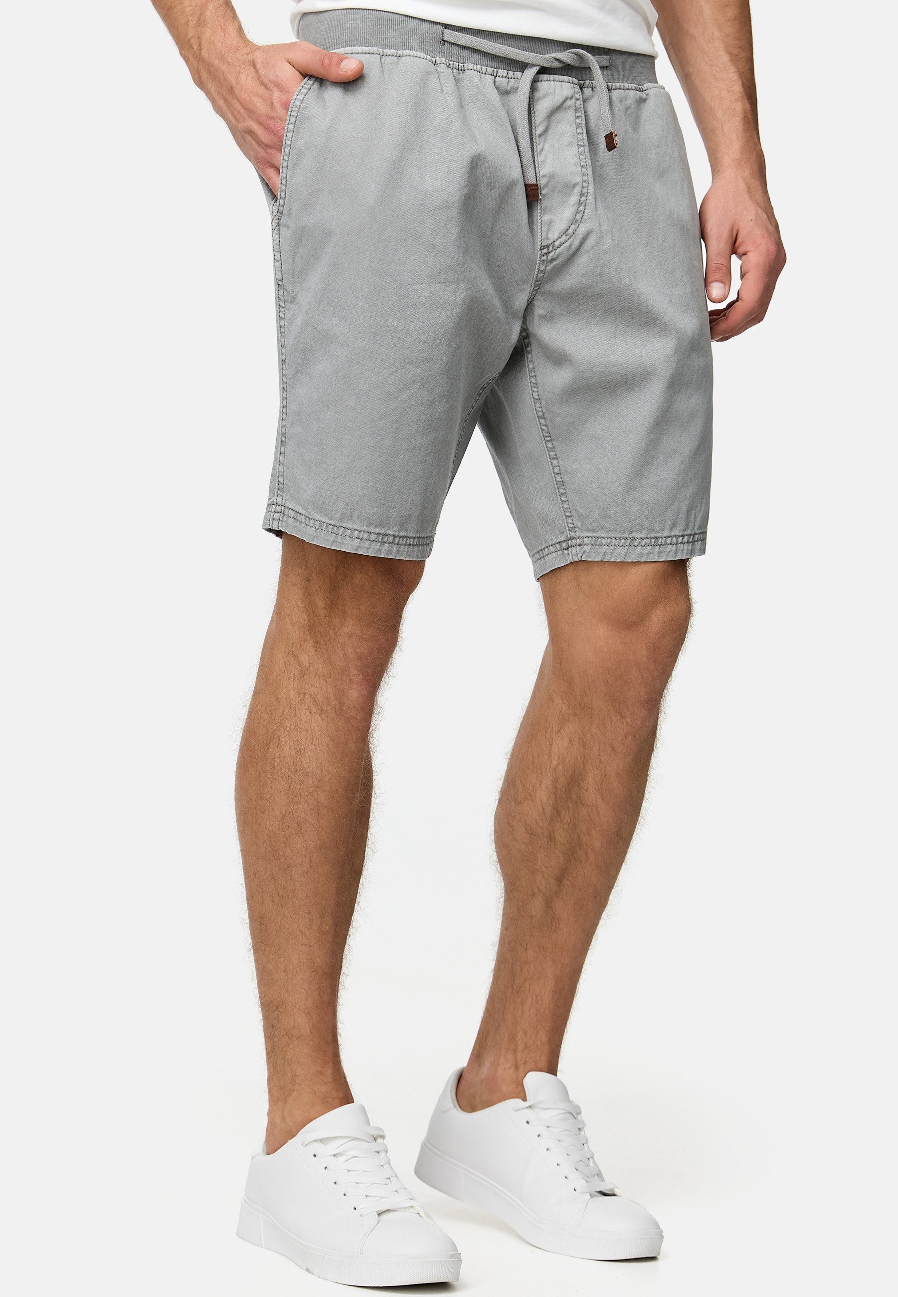 Indicode Chinoshorts Herren Carver Chino Shorts Herrenshorts mit elastischem Bund und Kordelzug
