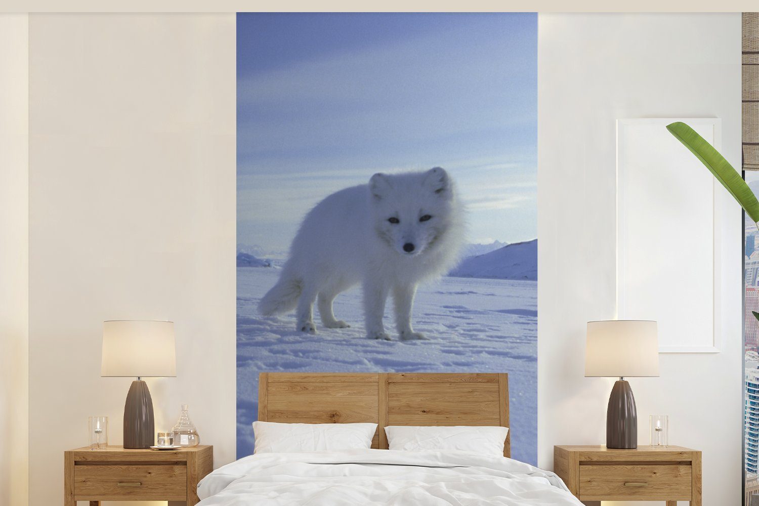 - Fototapete Schlafzimmer Wohnzimmer Schnee Berge, Matt, Vliestapete für (2 Küche, bedruckt, Fuchs MuchoWow Fototapete - St),