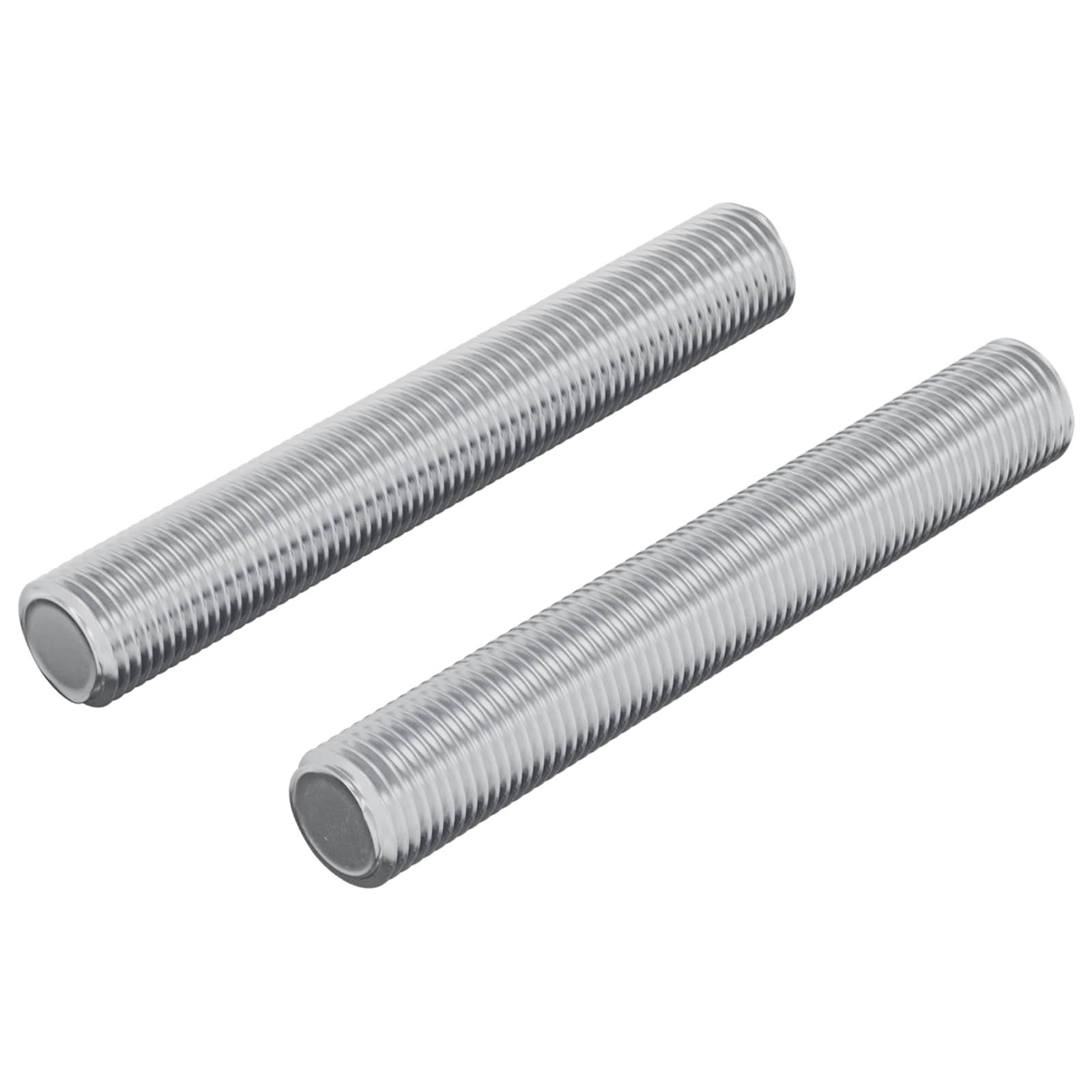 vidaXL Gewindestange, Gewindestange 2 pcs Silber 8 x 55 mm Stahl