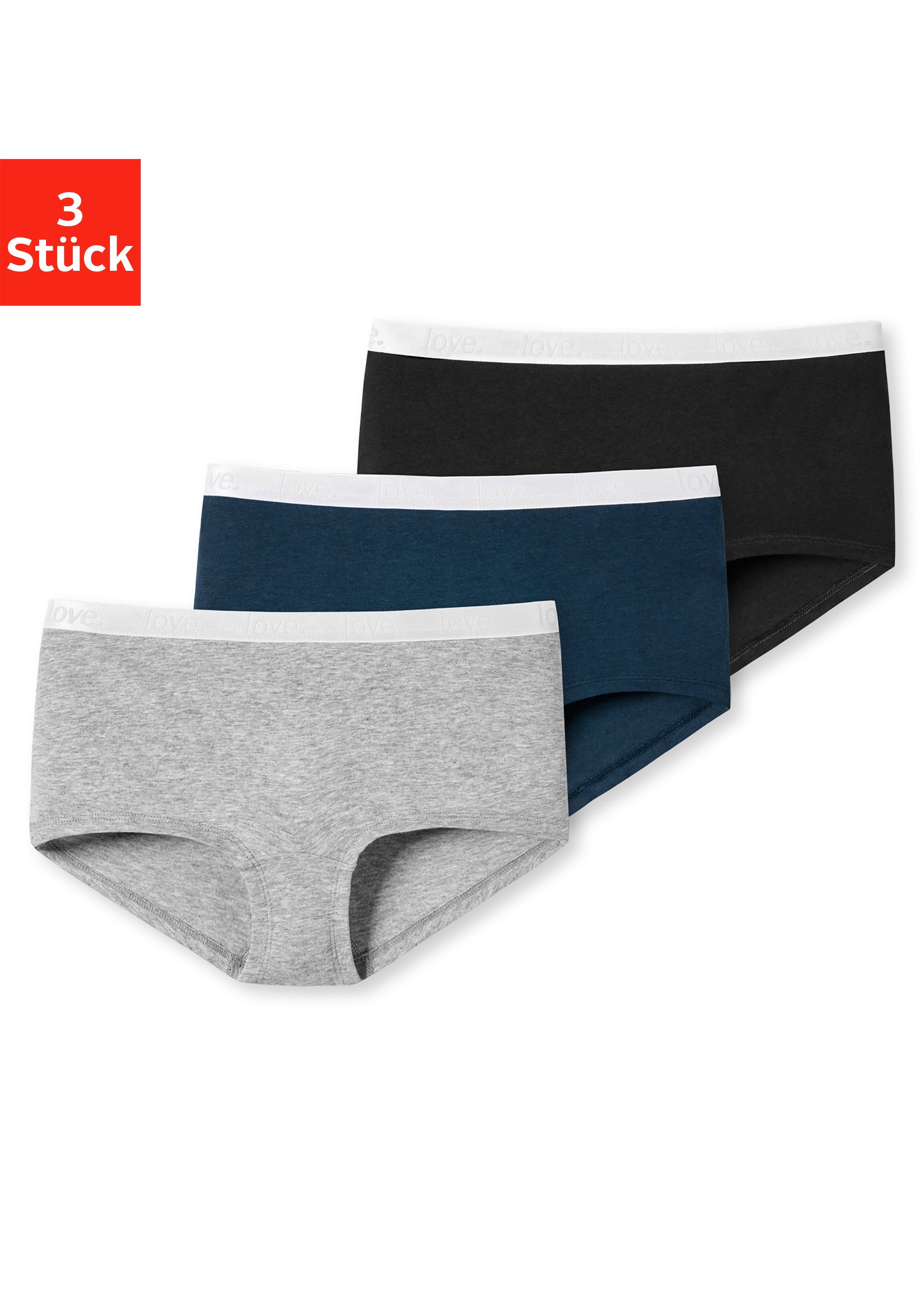 Schiesser Panty (3er-Pack) mit Markenlogo im Bund assorted 1 | Klassische Panties