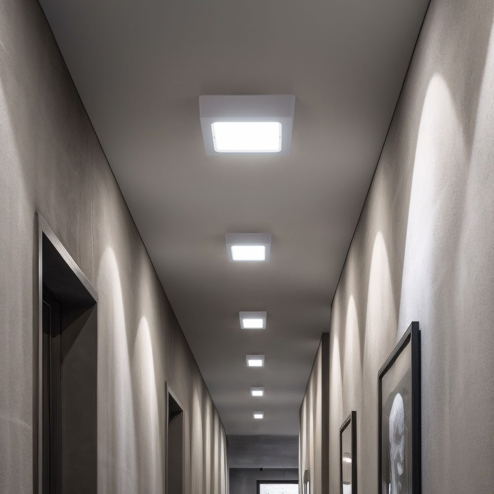 V-TAC LED Deckenleuchte, LED-Leuchtmittel fest verbaut, Tageslichtweiß, LED Deckenlampe Aufbau-Panel Wohnzimmerlampe weiß kaltweiß