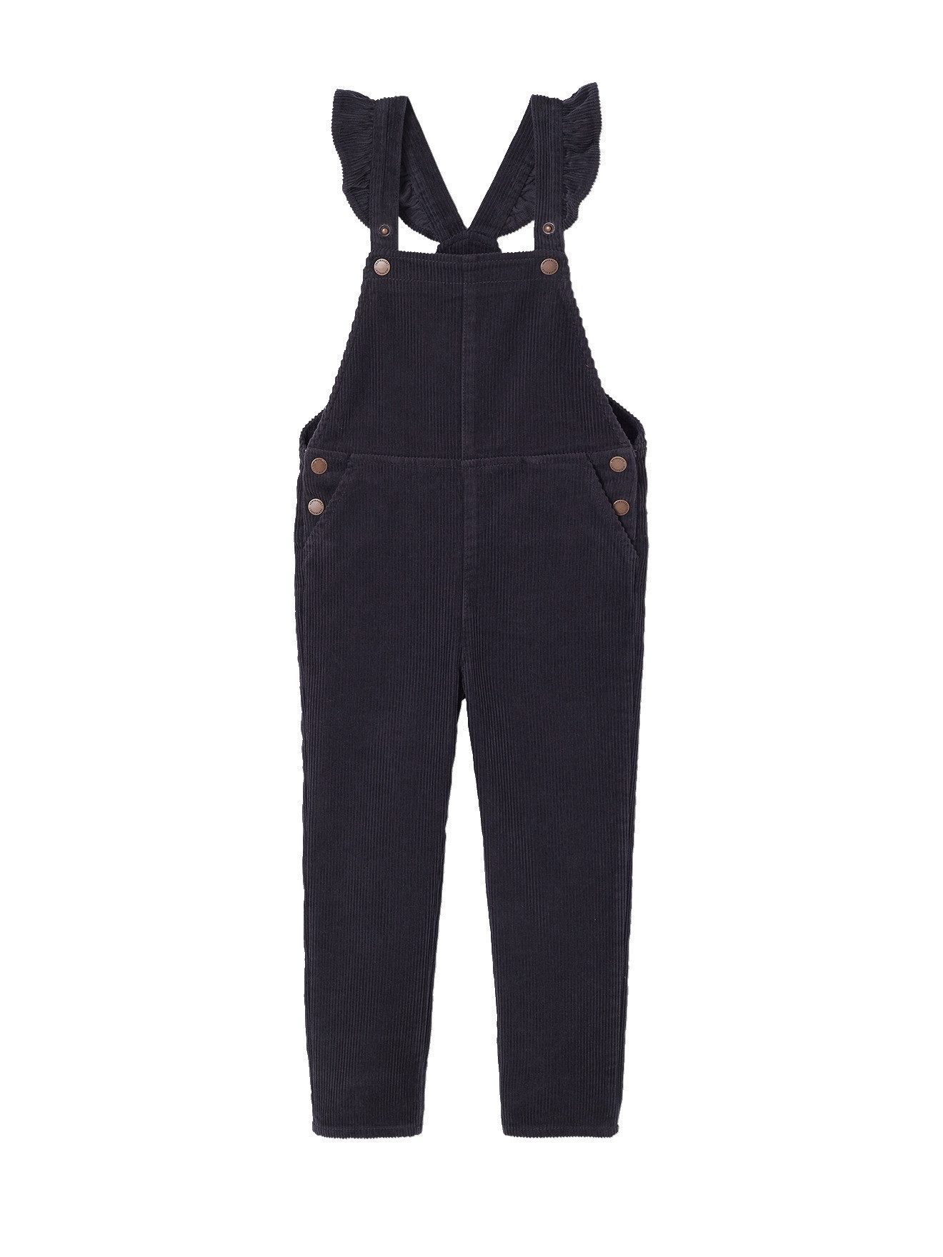 vertbaudet Jumpsuit Mädchen Cord-Latzhose mit Volantträgern