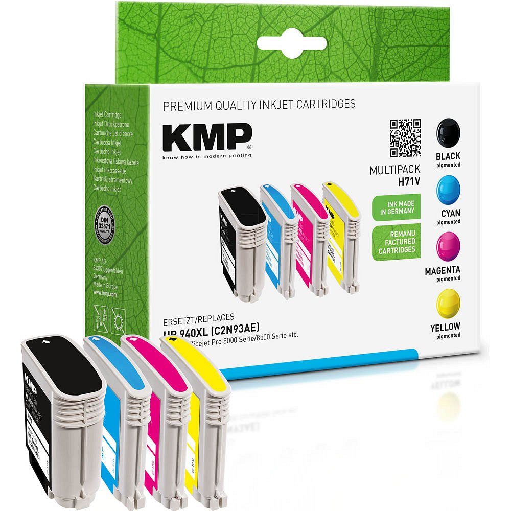 KMP 1 Tinten-Multipack H71V ERSETZT HP 940XL BK/C/M/Y Tintenpatrone (4 Farben)