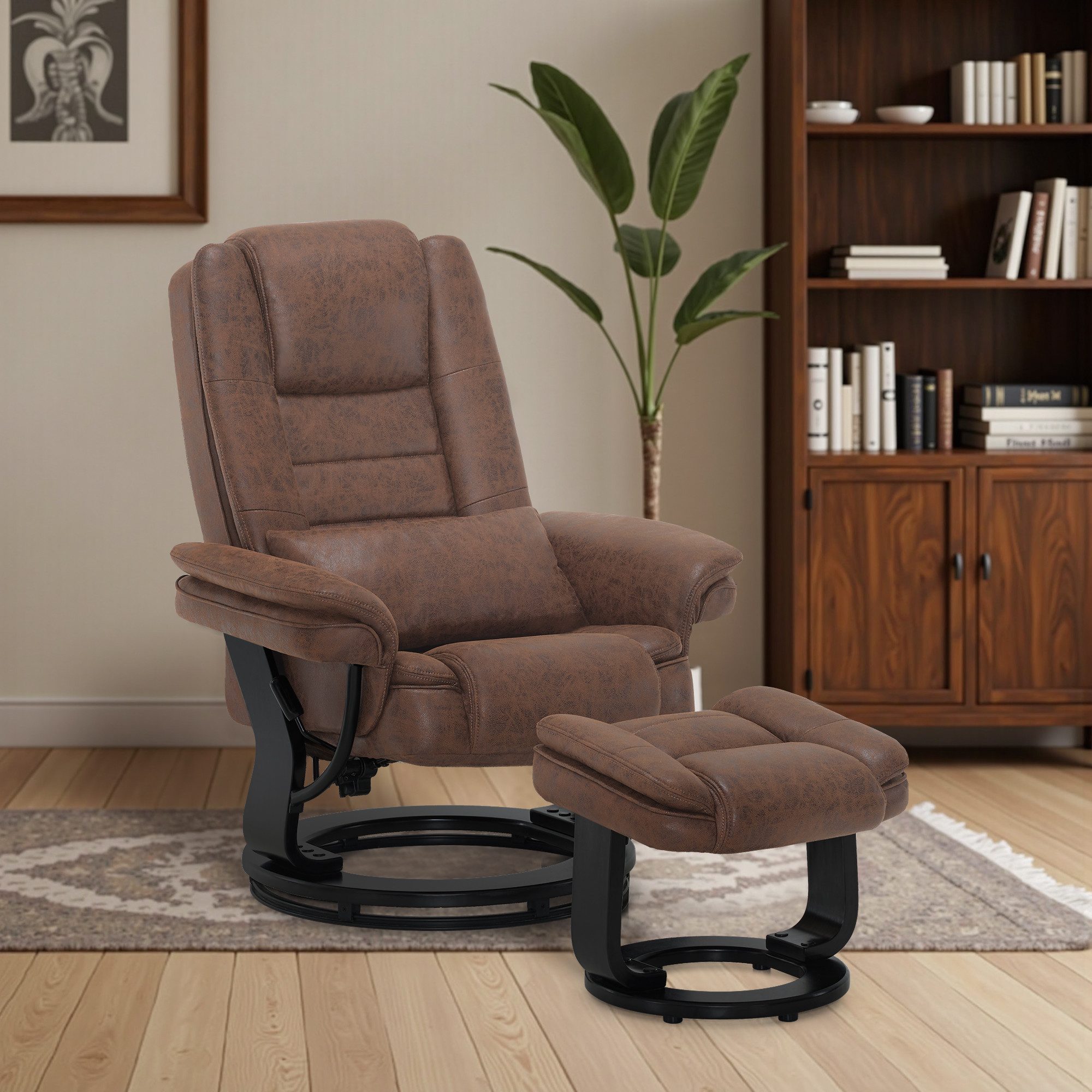MCombo Relaxsessel 360°Drehbarer Fernsehsessel mit Hocker TV-Sessel 9099 (Relaxsessel mit Hocker), mit Relaxfunktion