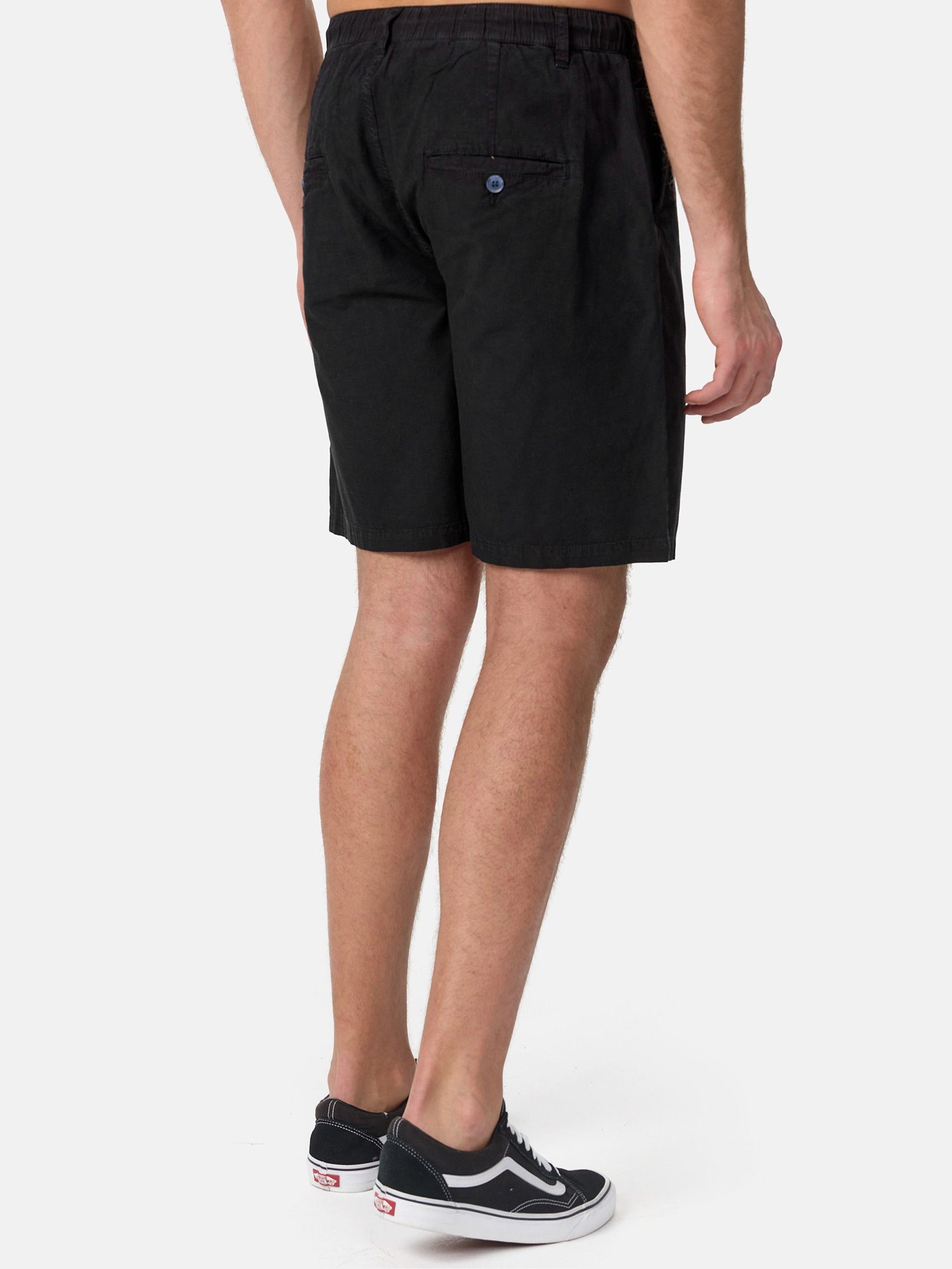 schwarz Hose in & A205 moderne Leinen-Optik zeitlose Shorts kurze Tazzio