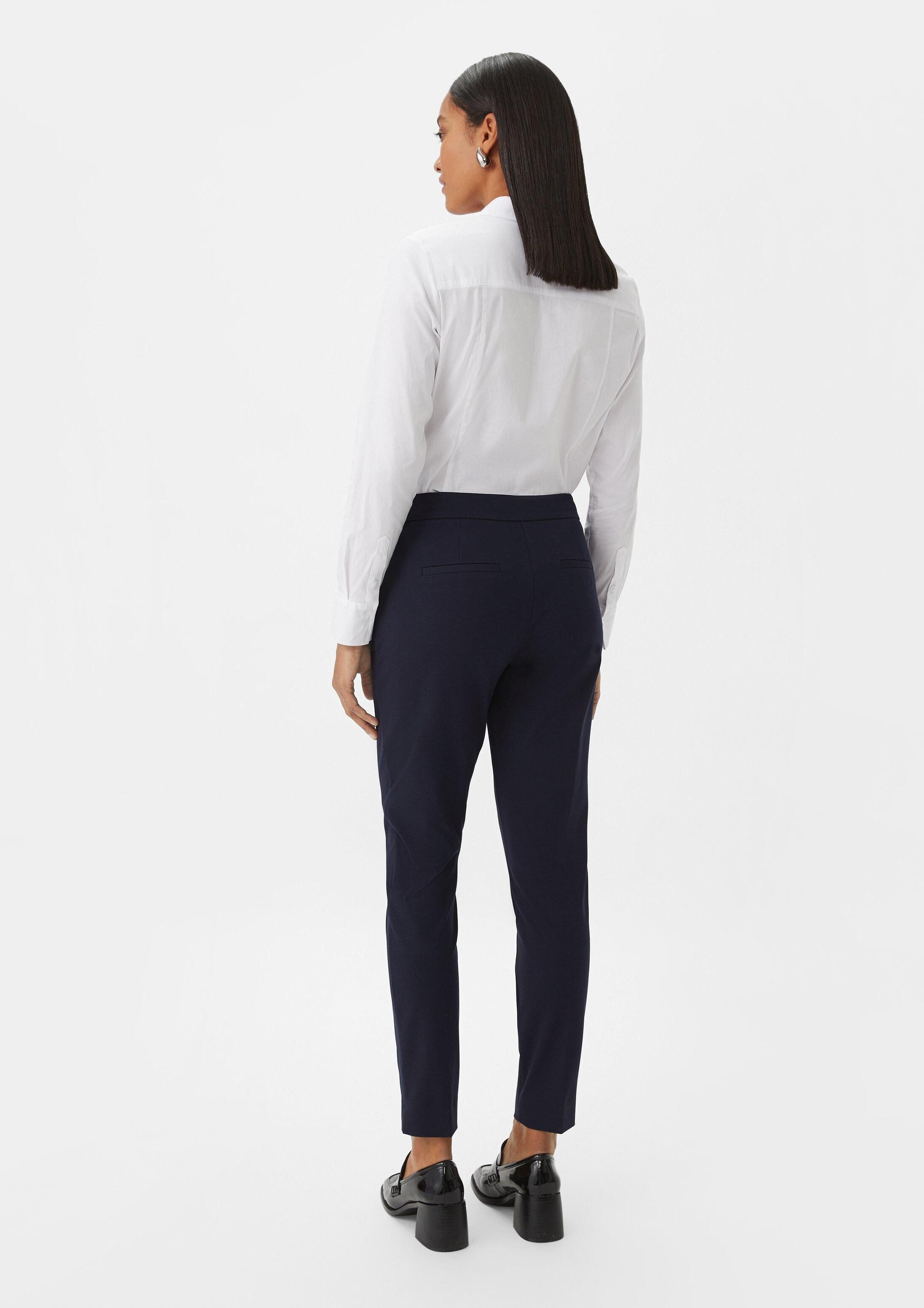 comma 7/8-Hose Hose Slim Fit-Hose aus Viskosemix