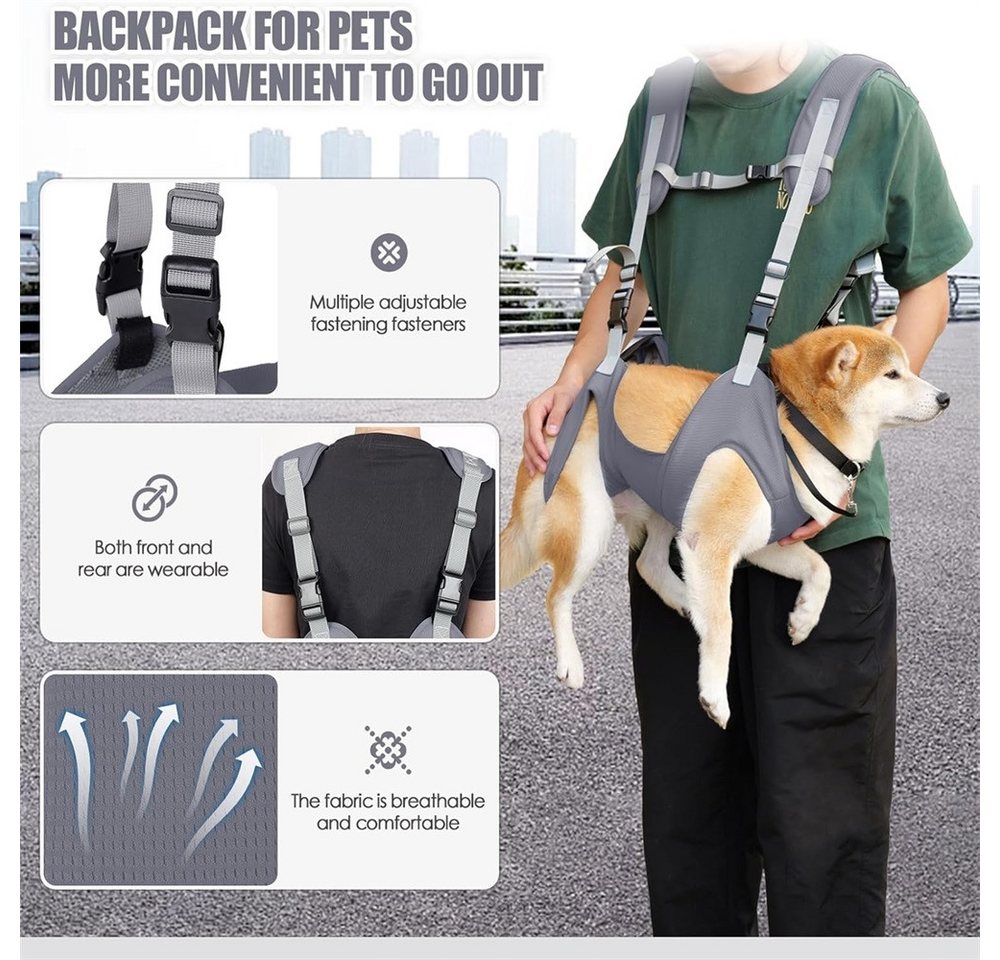 Thumbnail - RWEUOQ Tiertransporttasche Tiertransporttasche Verstellbar Atmungsaktiv Outdoor Hunderucksack, Tragetuch Verstellbarer f...