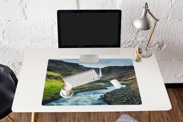 MuchoWow Gaming Mauspad Die Landschaft des Hengifoss (1-St), Büro für Tastatur und Maus, Mousepad Gaming, 90x60 cm, XXL, Großes