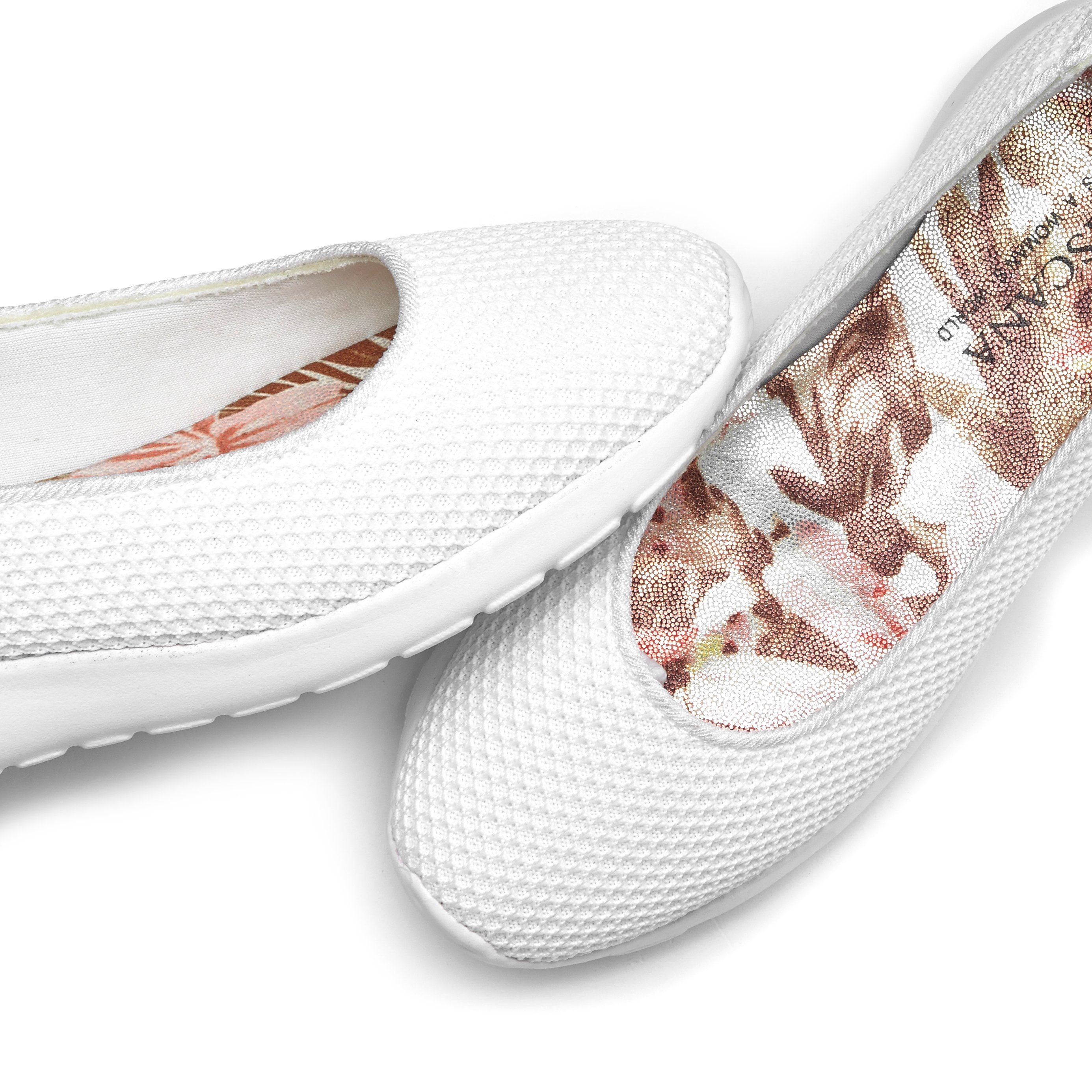 LASCANA Freizeitschuh, Slipper, Halbschuh, Slip-On-Sneaker, Ballerina zum Reinschlüpfen, leichte Mesh-Optik VEGAN