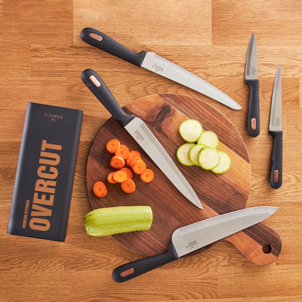 Karaca Messer-Set Karaca Overcut 6-teiliges Messerset Edelstahl Kochmesser Brotmesser