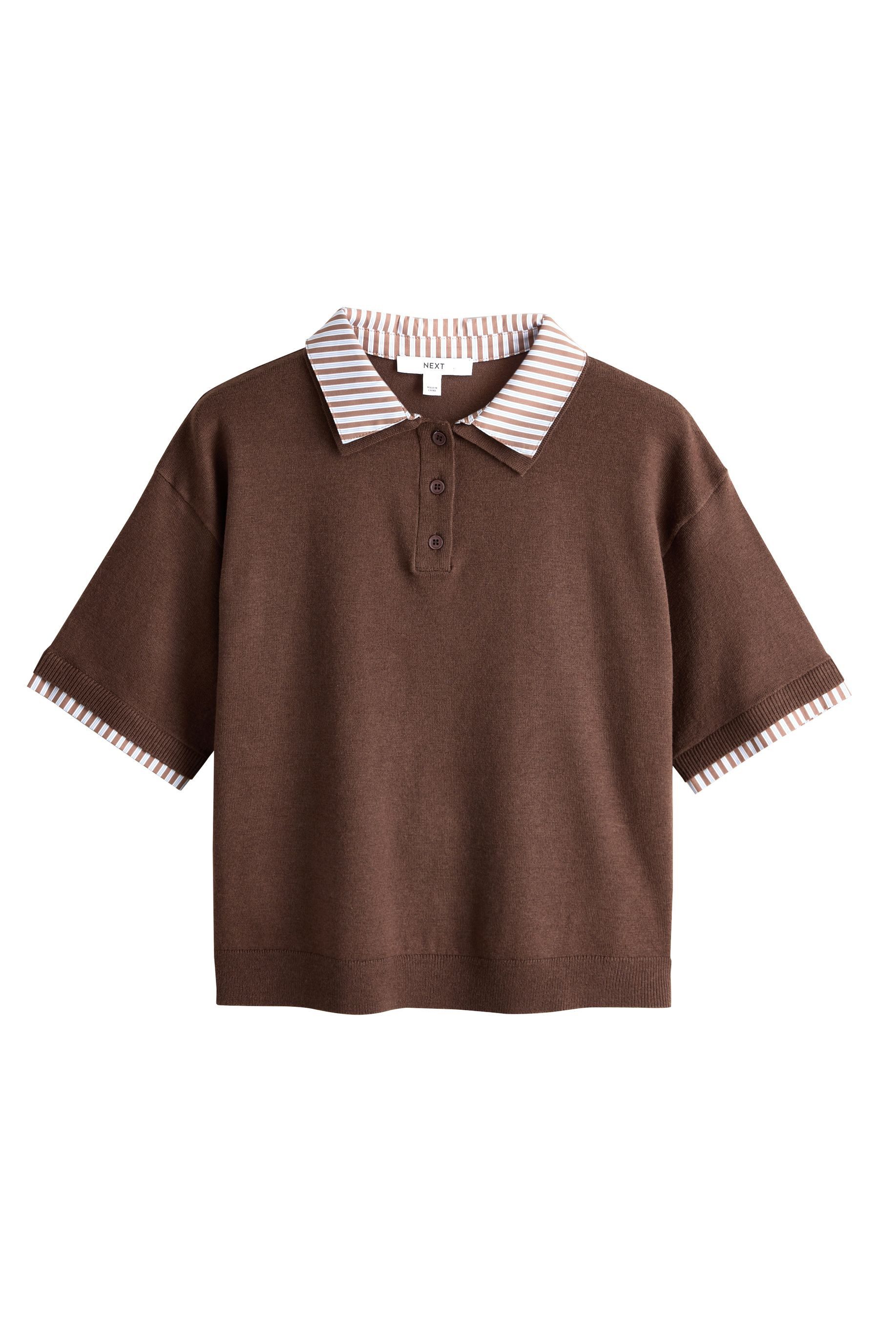 Poloshirt Kurzärmeliges, mehrlagiges Polo-Oberteil