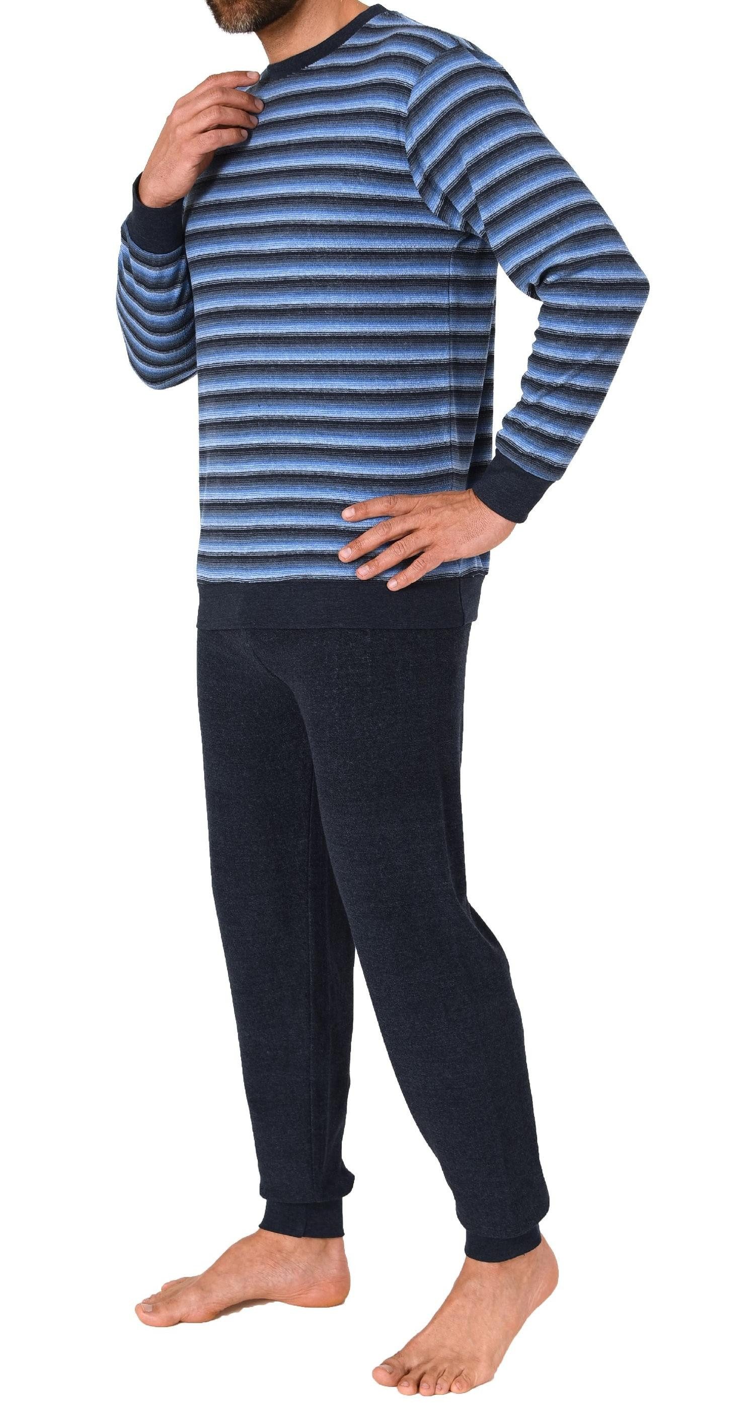Trend by Normann Pyjama Herren Frottee Schlafanzug mit Bündchen - auch in Übergrößen