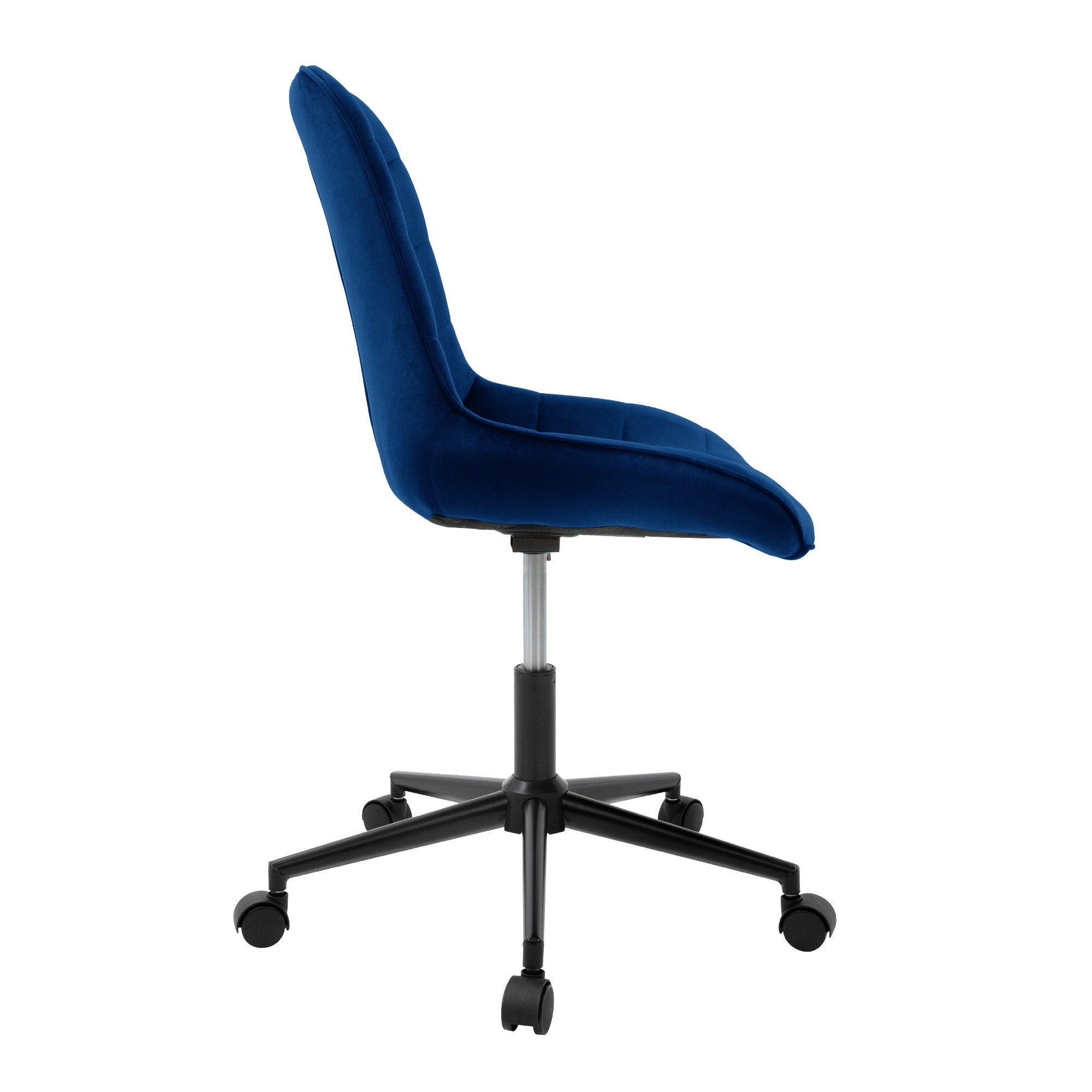 ML-DESIGN Bürostuhl Polsterstuhl Drehstuhl Schreibtischstuhl aus mit & Blau Rollen Office Samt Home Ergonomisch Büro, für 360° 5 höhenverstellbar