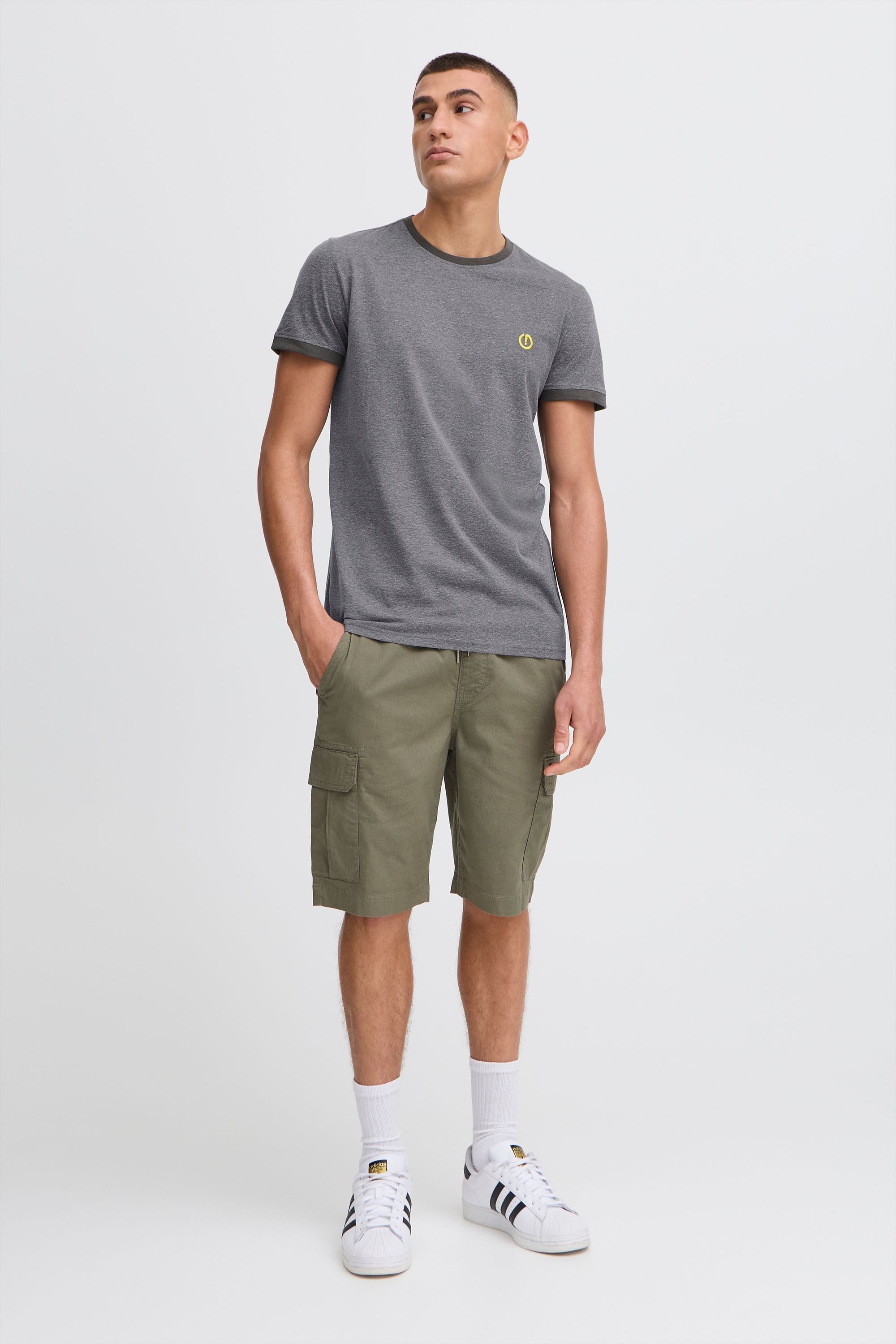 !Solid T-Shirt SDBennTee Kurzarmshirt mit farblich abgesetztem Kragen und Ärmelsaum