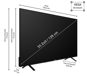 Telefunken XU55TO750S LCD-LED Fernseher (139 cm/55 Zoll, 4K Ultra HD, TiVo Smart TV, TiVo Smart TV, HDR Dolby Vision, Dolby Atmos, HD+, Triple-Tuner)