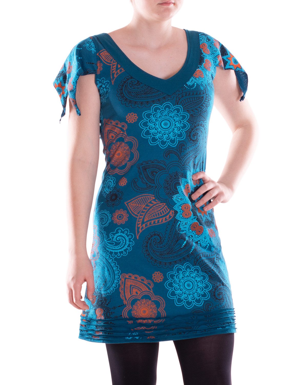 Vishes Minikleid Damen Mini-Kleid Baumwolle bedruckt günstig online kaufen