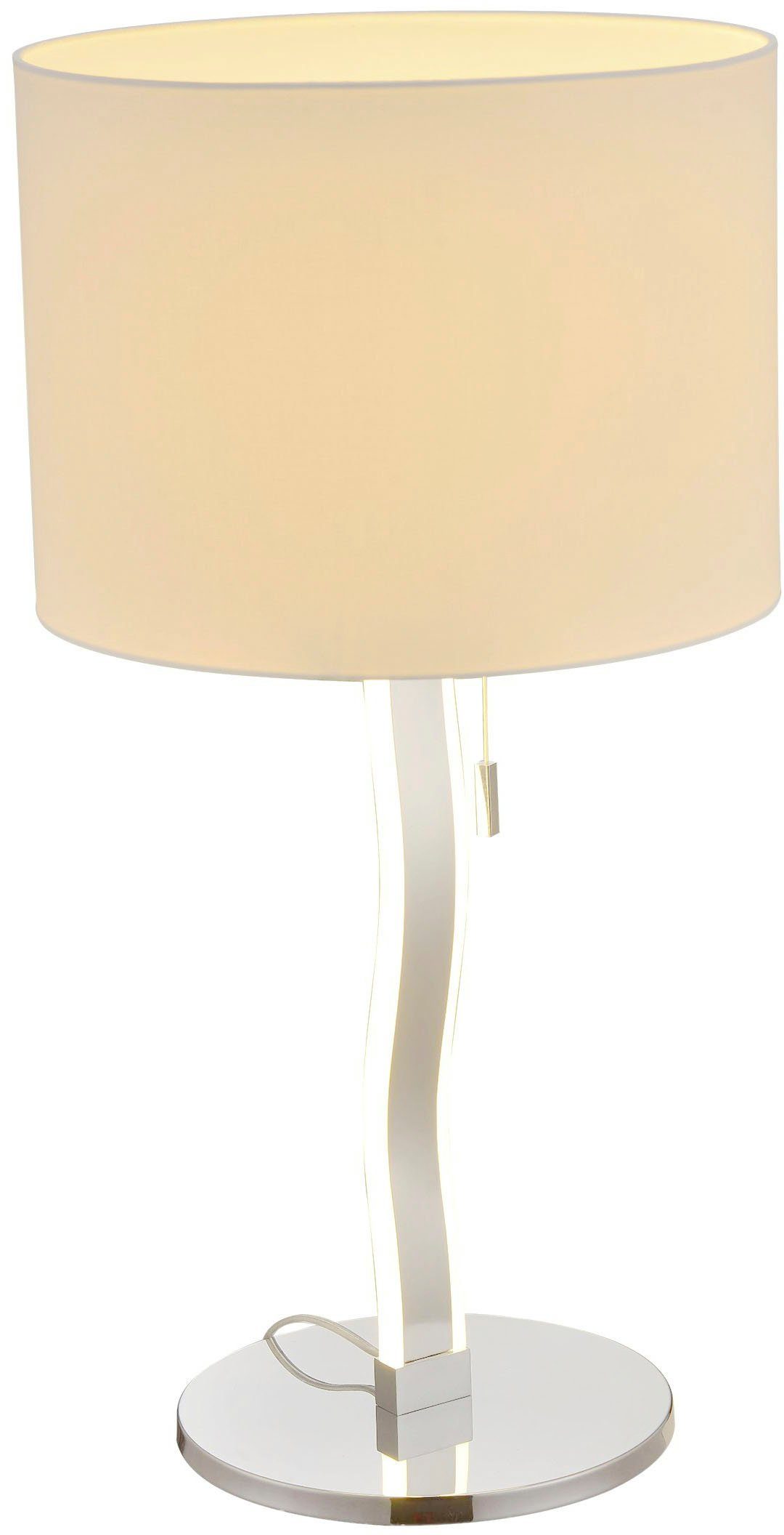 näve LED Tischleuchte Aurelia, ohne Leuchtmittel, Warmweiß, excl. 1x E27  max. 60W, incl. LED, Höhe 68cm, Schirm weiß D: 35cm