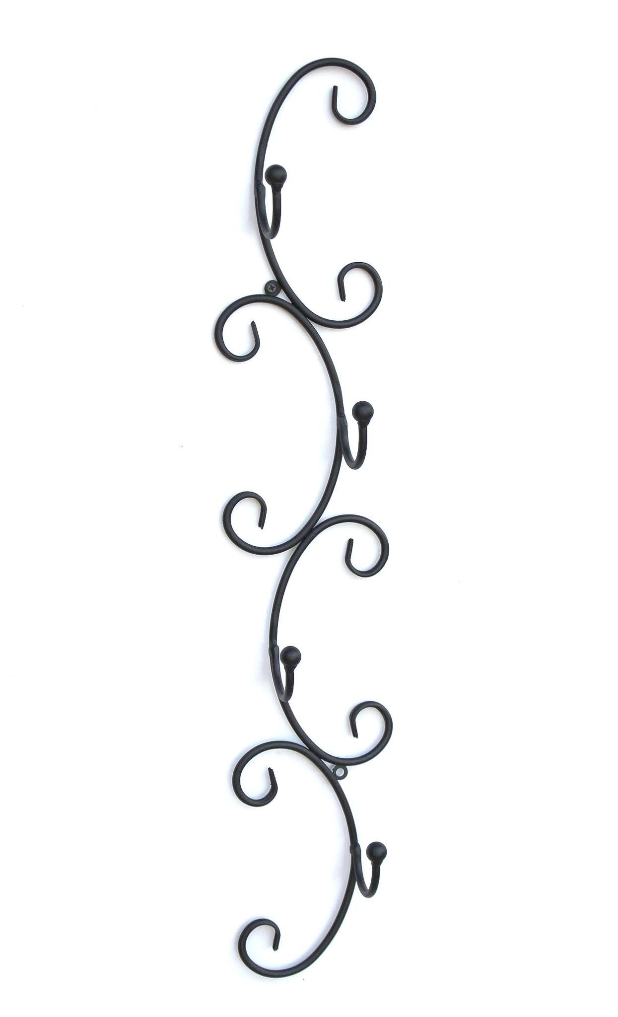 DanDiBo Gläserhalter Tassenhalter Wand Schwarz Metall 68 cm Olivia Tassenhaken Küche