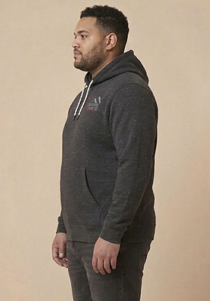 Man's World Plus Kapuzensweatshirt mit Kapuze und Kordelzug, in melierter Optik, Regular Fit