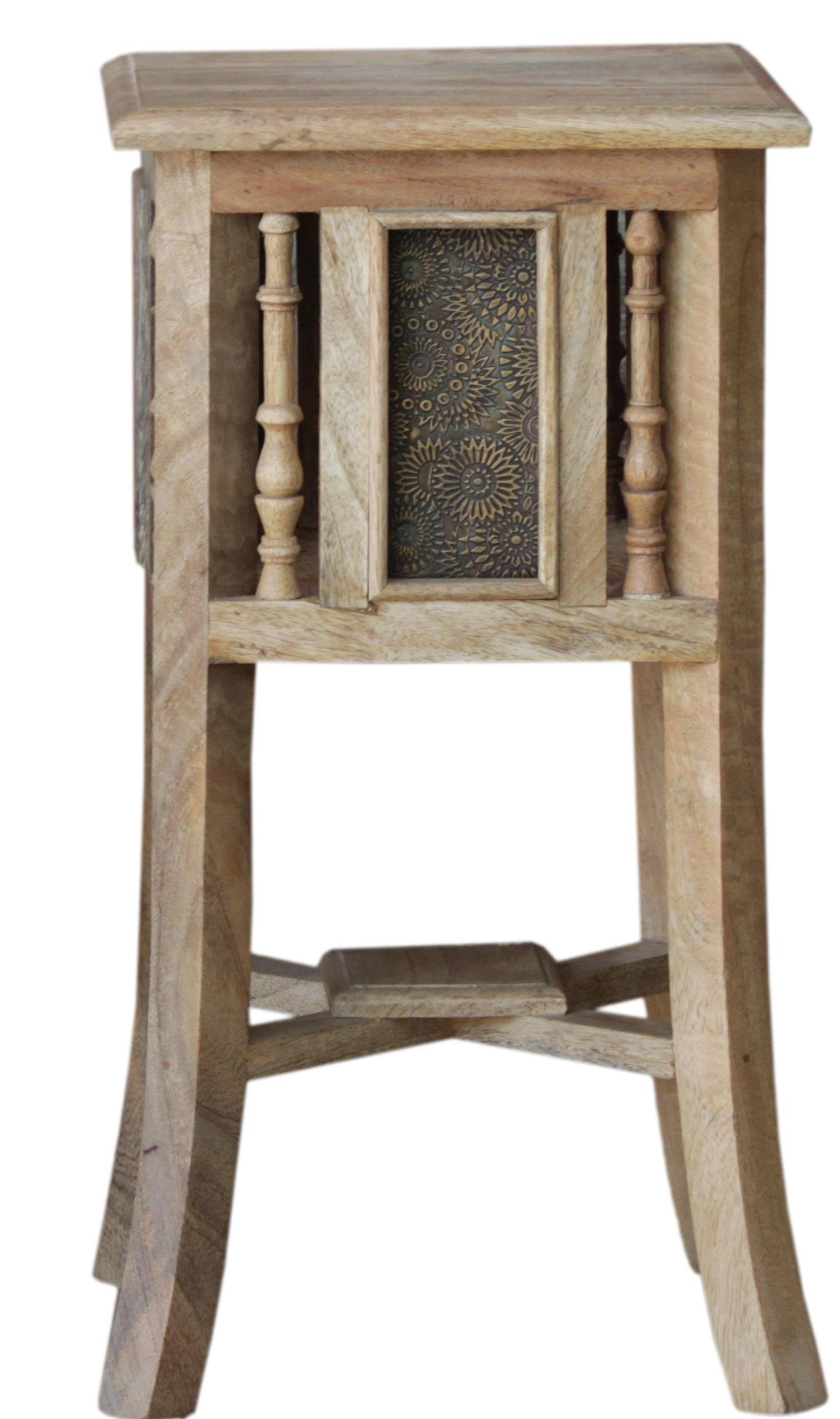 Guru-Shop Couchtisch Orientalischer Beistelltisch mit Messing..