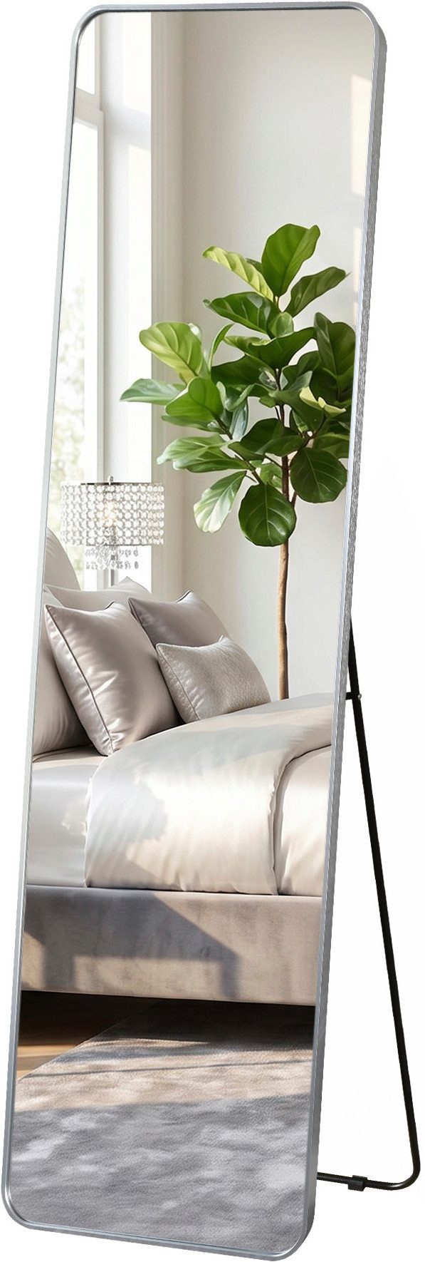OTTO home Spiegel Standspiegel Addrik, wahlweise in 2 Größen 150x40cm oder 160x50cm (als Wandspiegel und Standspiegel einsetzbar, Rahmen aus Metall), Ganzkörperspiegel mit Sicherheitsglas, in verschiedenen Farben