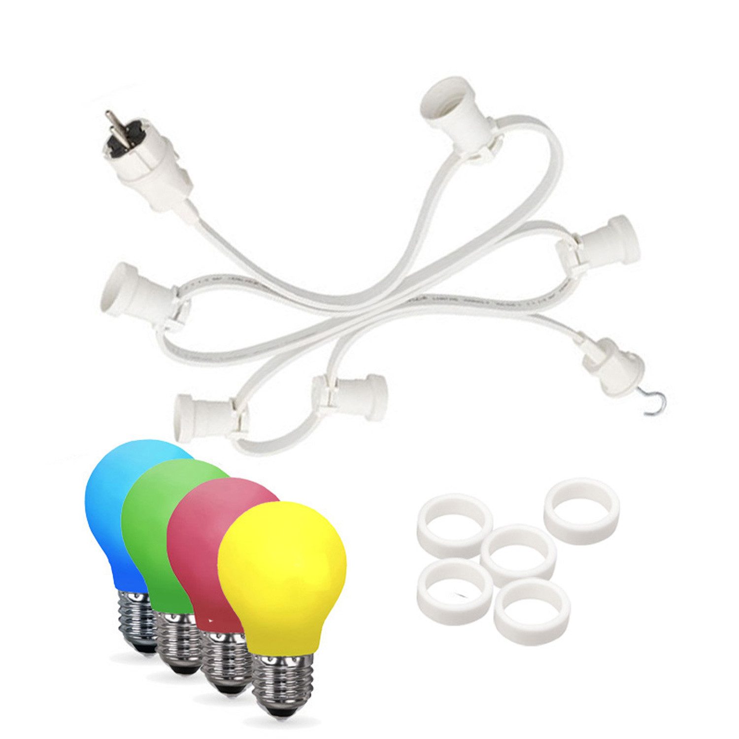 SPICELITE LED-Lichterkette Illu- Party Garten Außenlichterkette 5m 5 bunte LED Tropfenlampen, 5-flammig